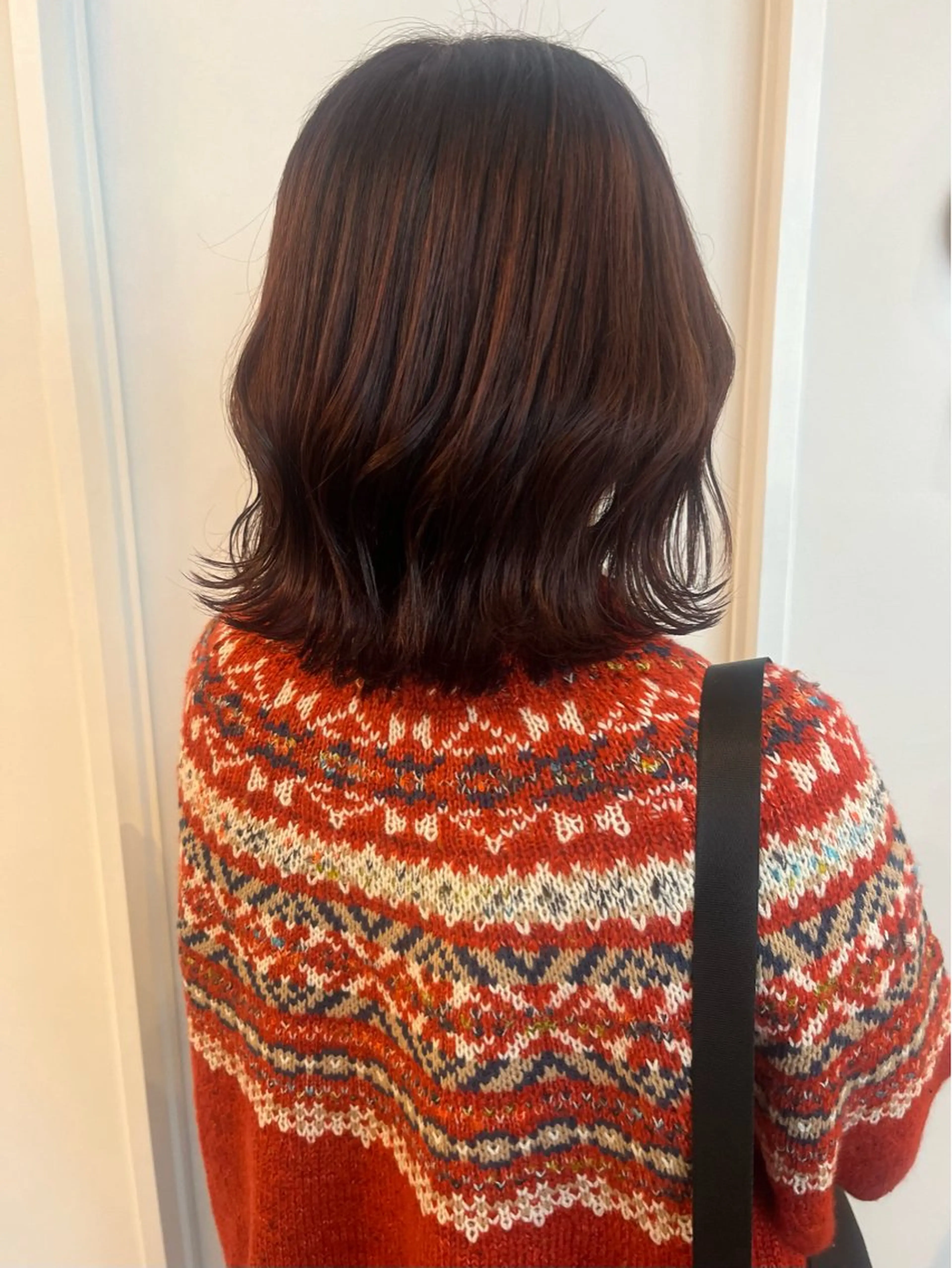 カラー レッドカラー ヘアカラー レイヤーカット/韓国 ヘア/ honokaのヘアスタイル