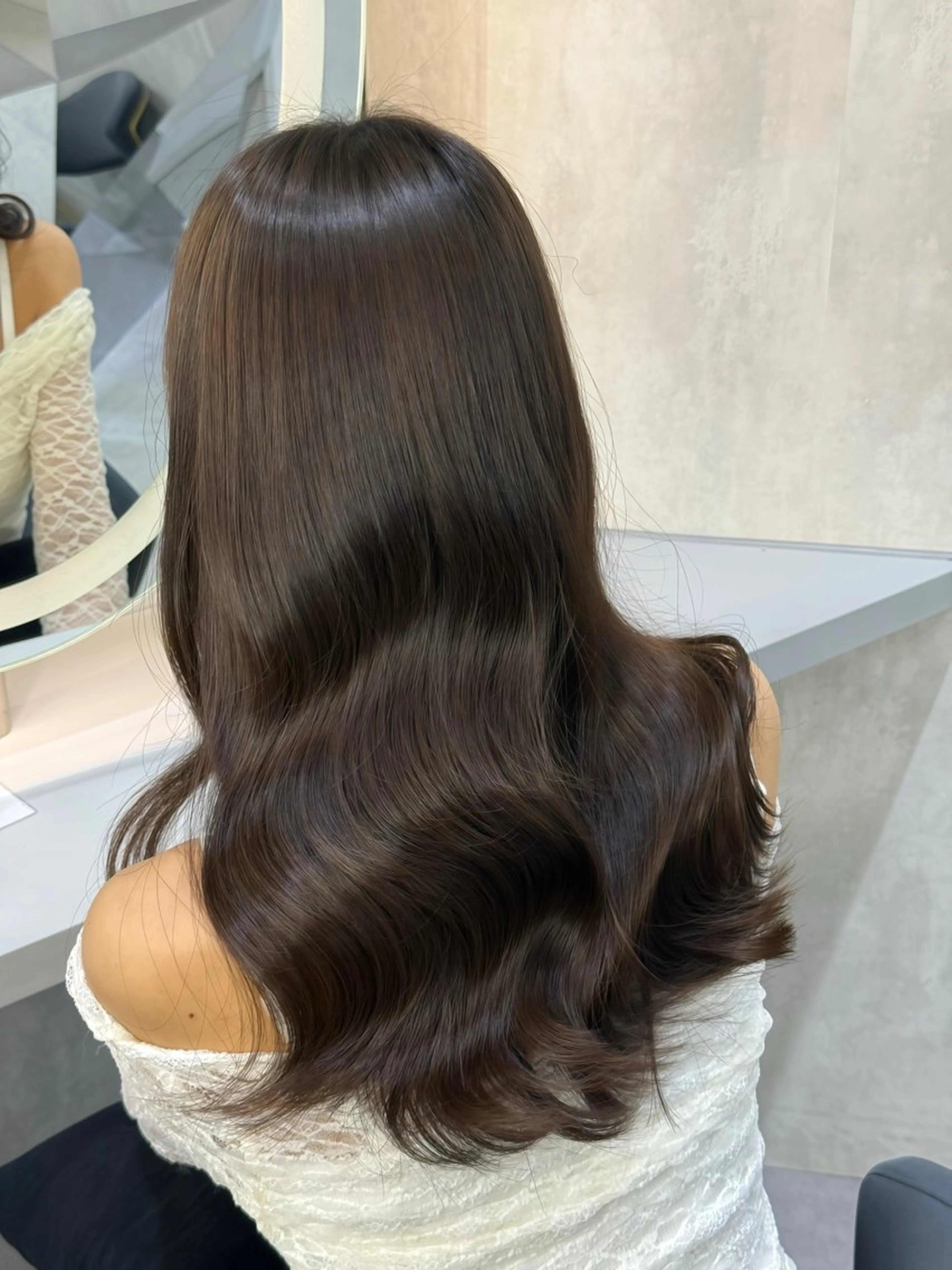 ロング カット ヘアカラー トリートメント 小顔韓国レイヤー× 艶髪 池袋/ハナ🌷のヘアスタイル