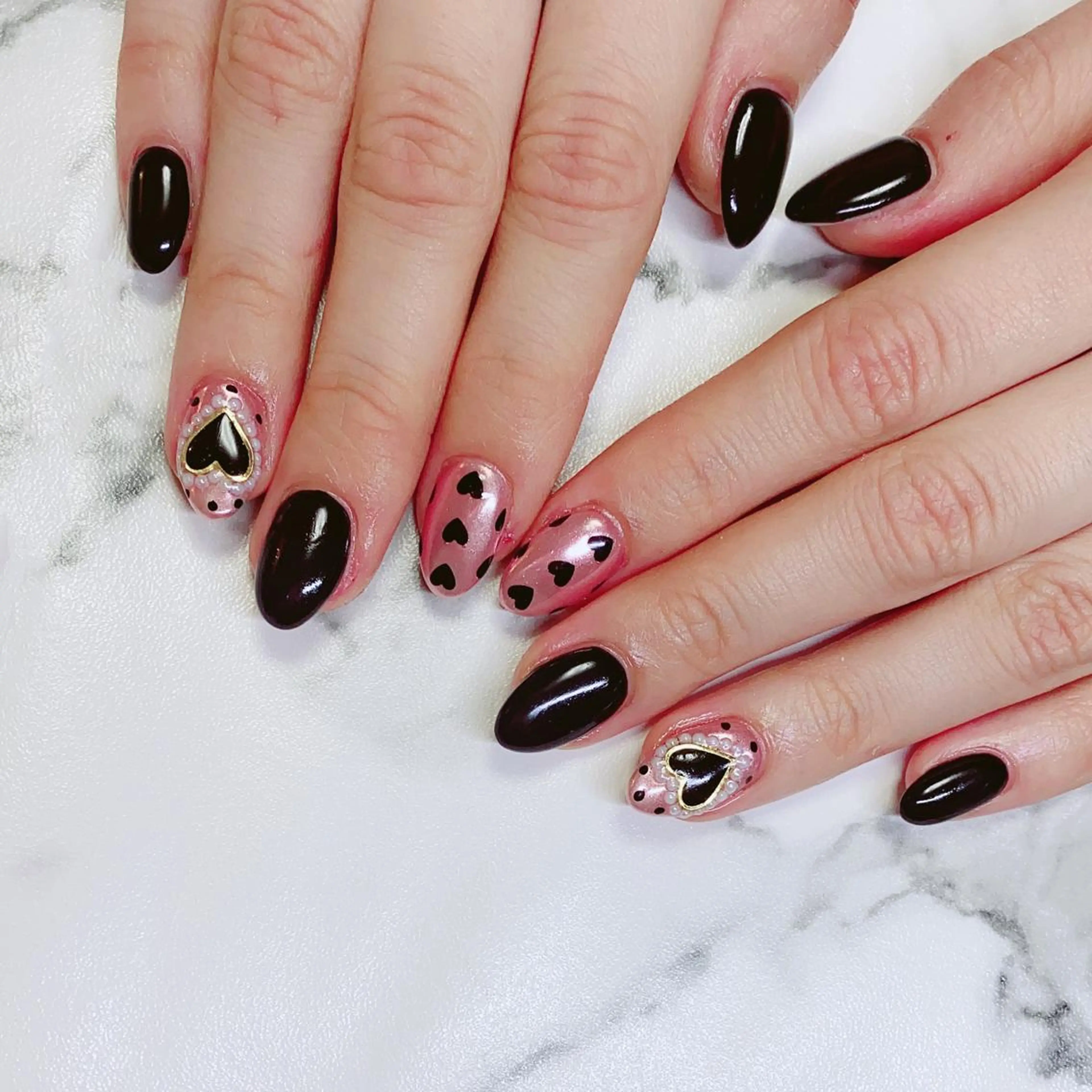 ロング カラー ネイル アートネイル 長さ出し ミラーネイル Q Free nailsのネイルデザイン