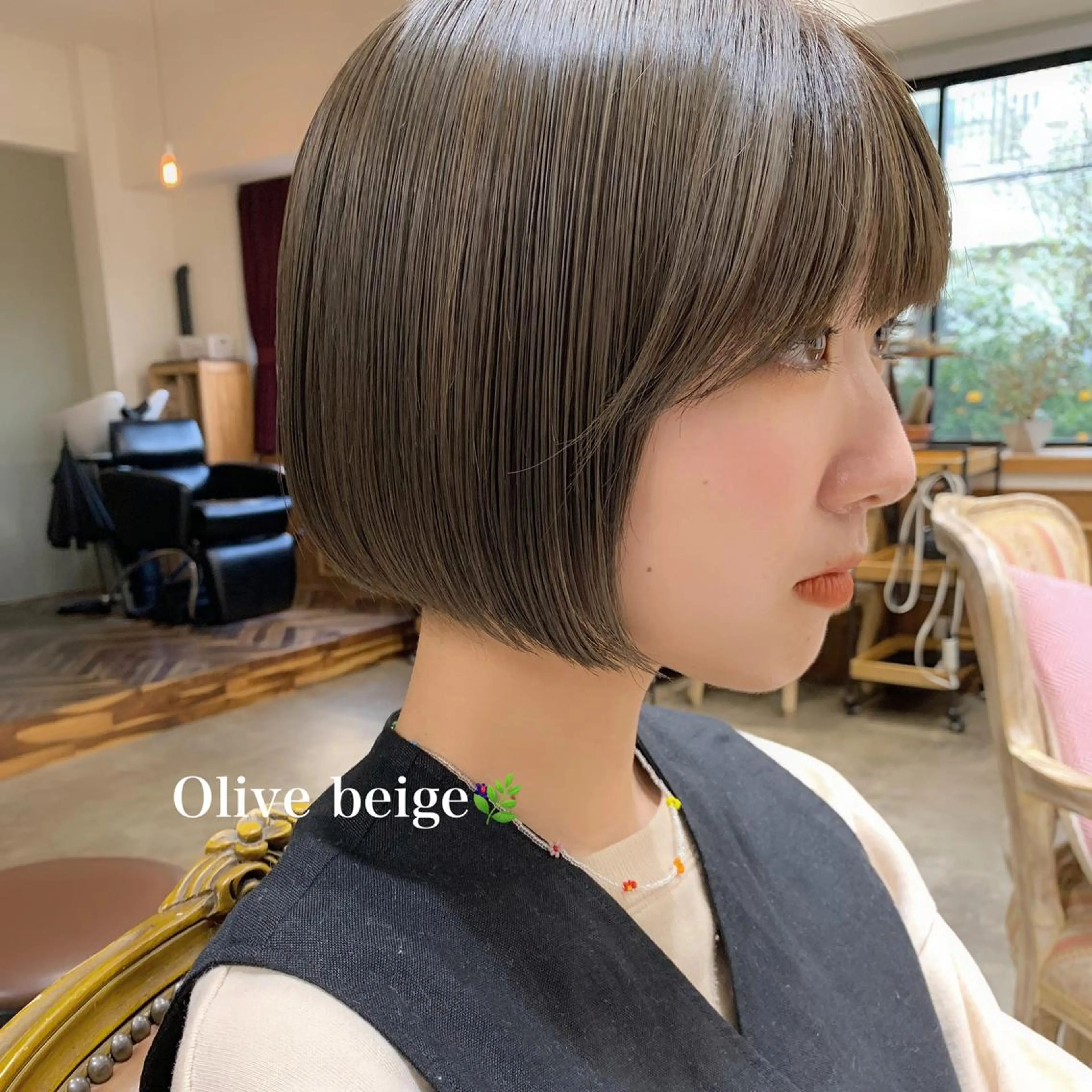 ショート カラー ベージュカラー オリーブベージュ ボブ park theSTANDARD所属・HARUKA ♡モデル募集中♡のヘアスタイル