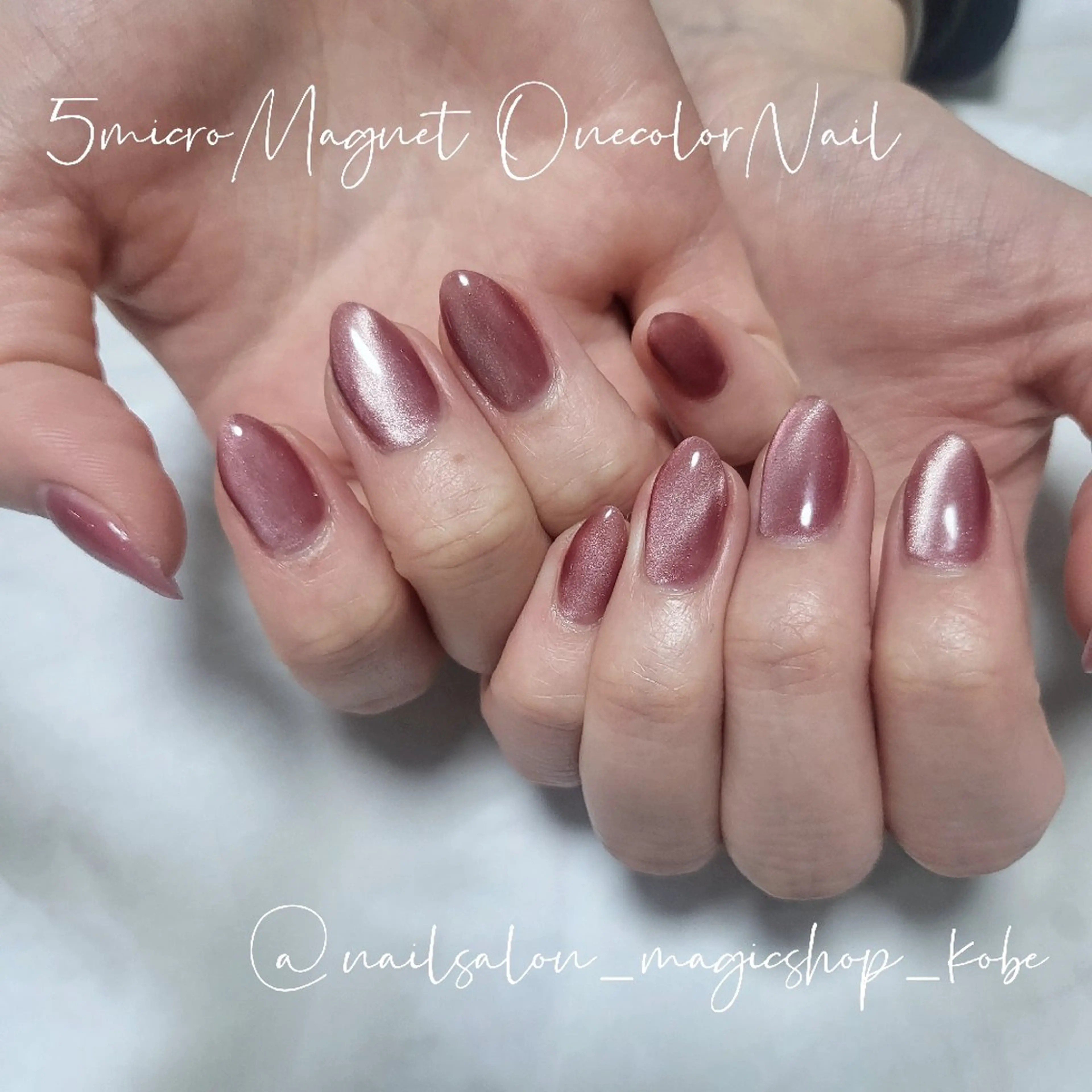ネイル ジェルネイル マグネットネイル ピンク シンプルネイル ソフトジェル ハンドネイル Nailsalon MagicShopのネイルデザイン