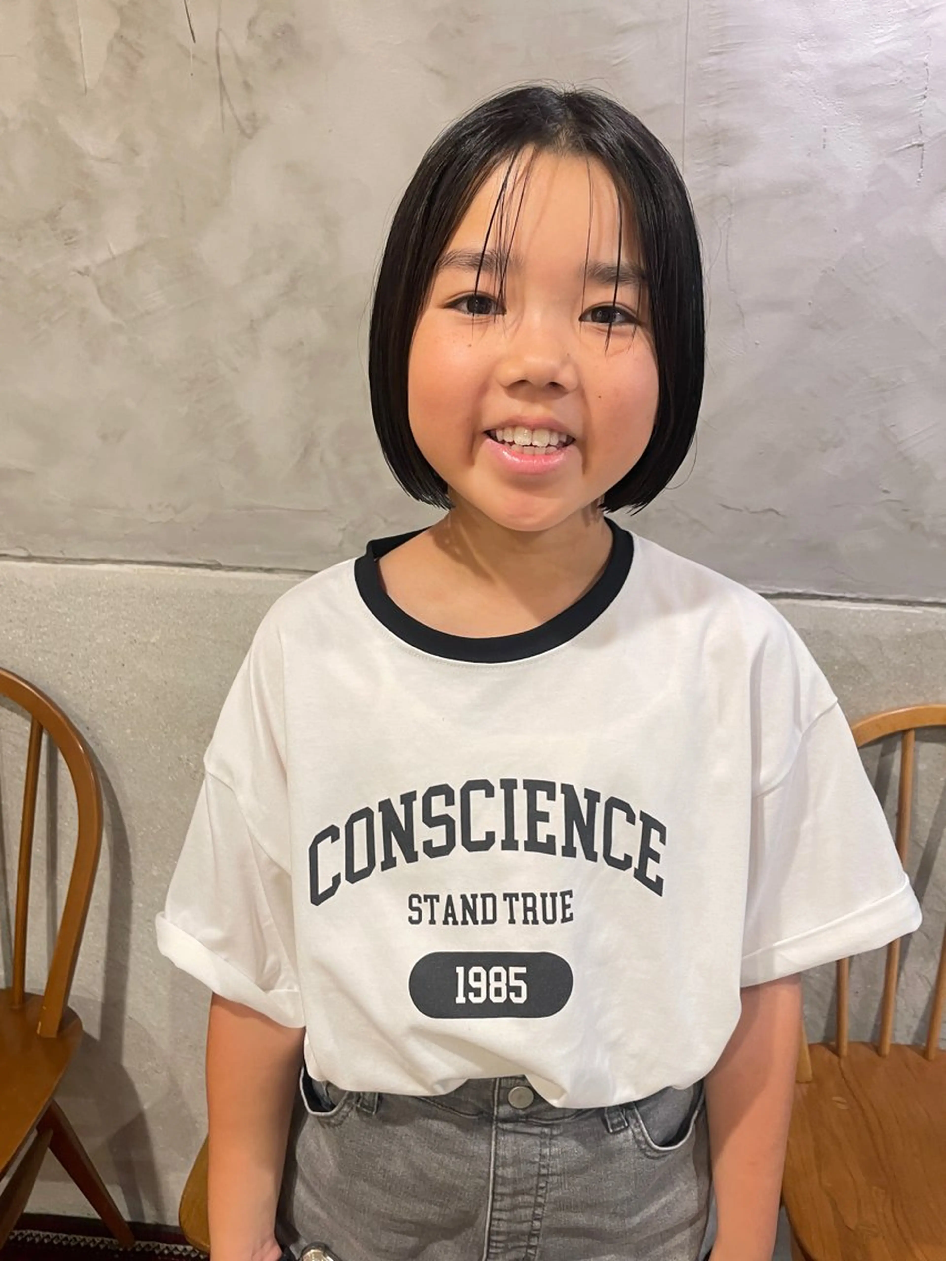 ミディアム キッズ カット さの あやねのヘアスタイル