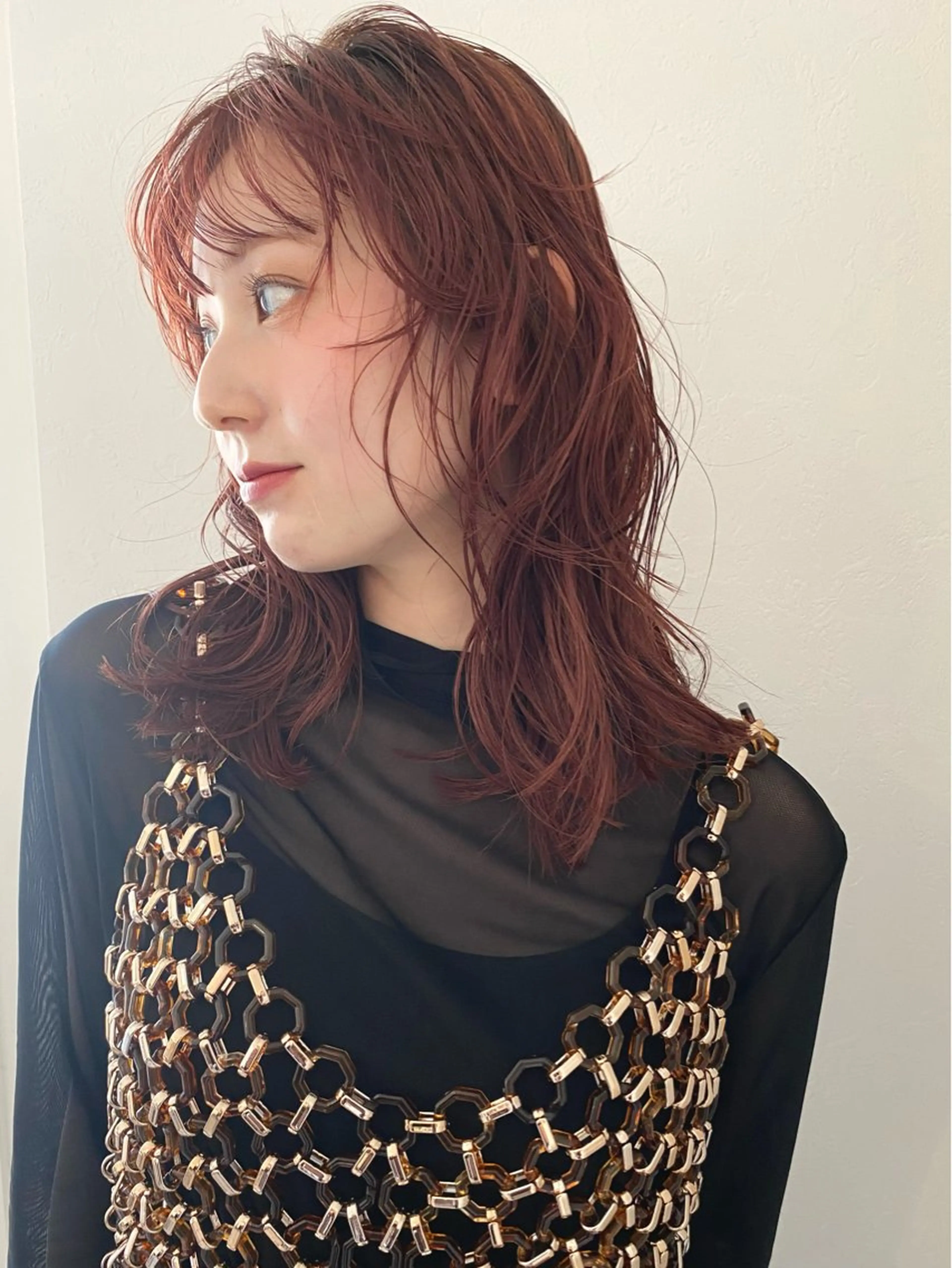 セミロング カラー 森貴裕/ベージュ/ パーマ/オリーブのヘアスタイル