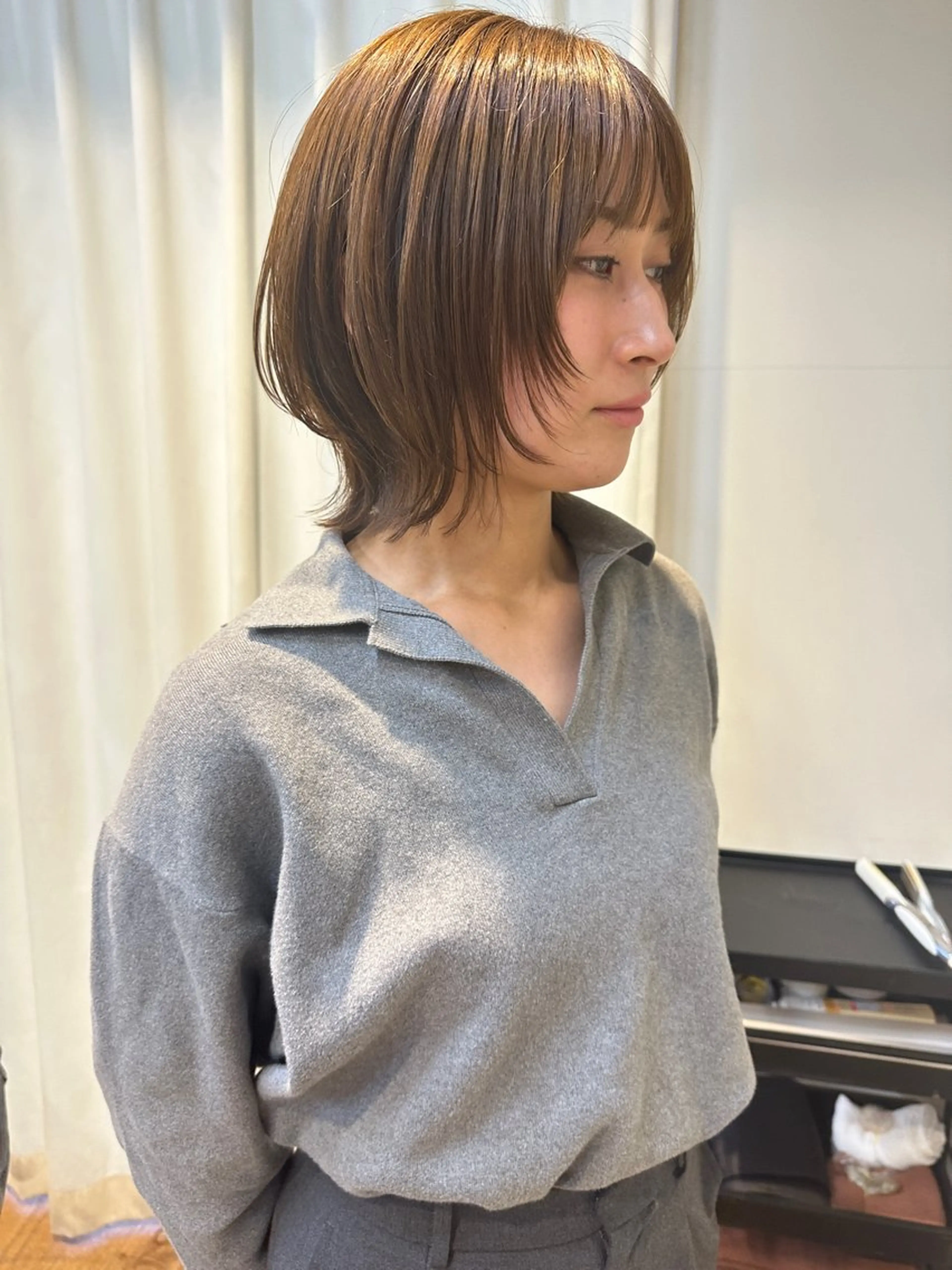 ミディアム ショート ボブ 梅田 木戸健人のヘアスタイル