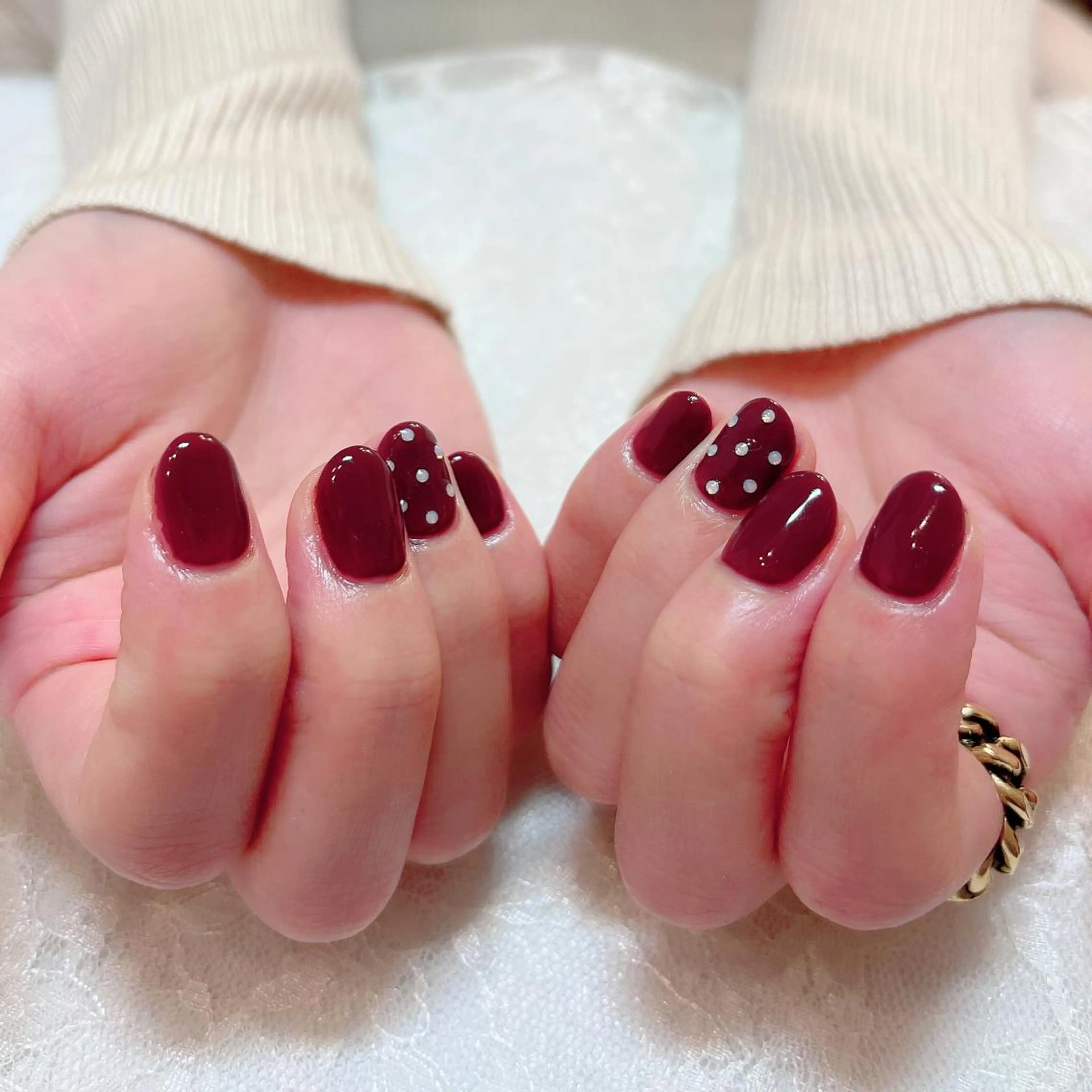 ネイル ドット ストーンネイル ハンドネイル aoinail所属・aoi nailのネイルデザイン