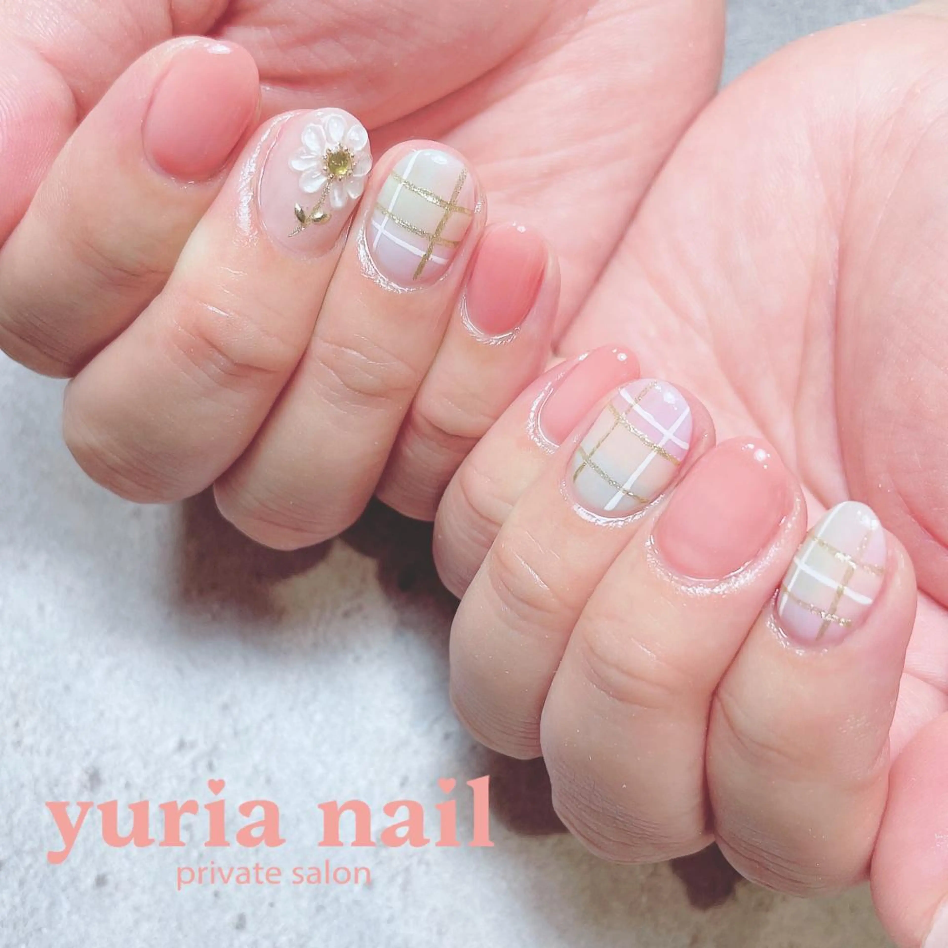 ネイル フラワーネイル ジェルネイル 持ち込み パステルネイル ぷっくりネイル ハンドネイル 小林 ゆりあのネイルデザイン