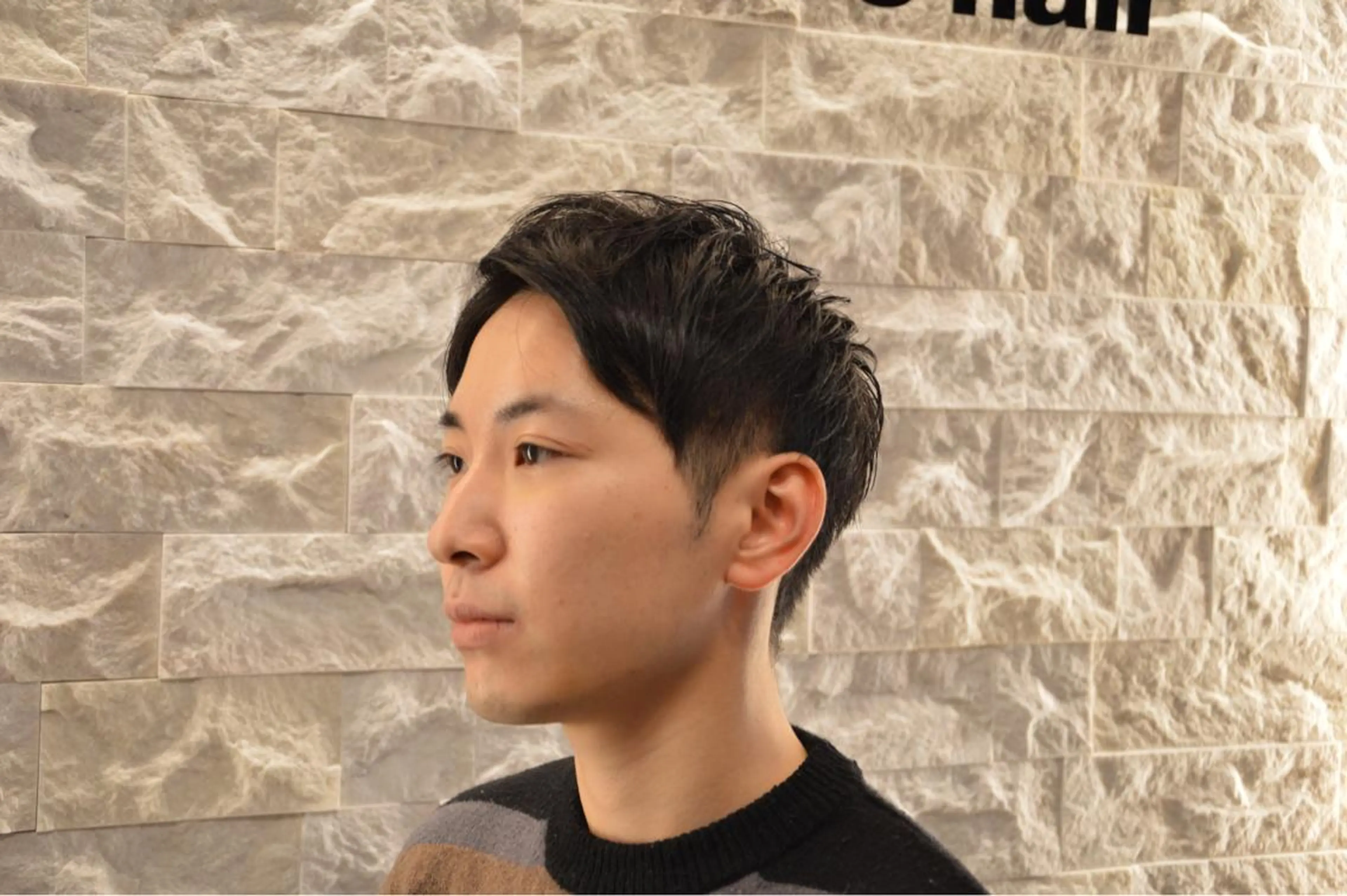 ショート メンズ アップバング 刈り上げ 福留 叶太のヘアスタイル