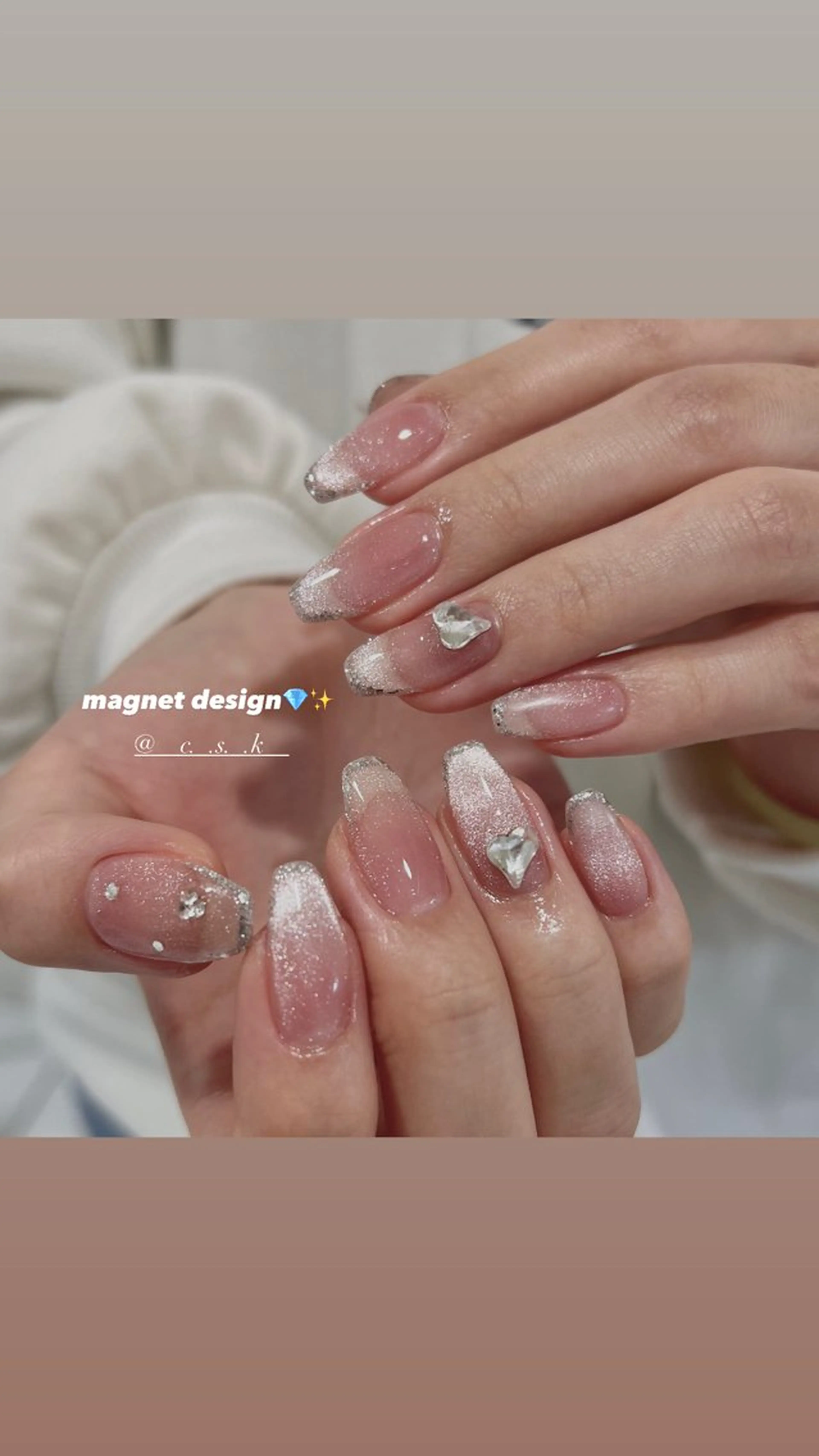 ネイル ラメ(グリッター) ハンドネイル 🎀チーク/ちゅるん 🫧chisa🎀のネイルデザイン