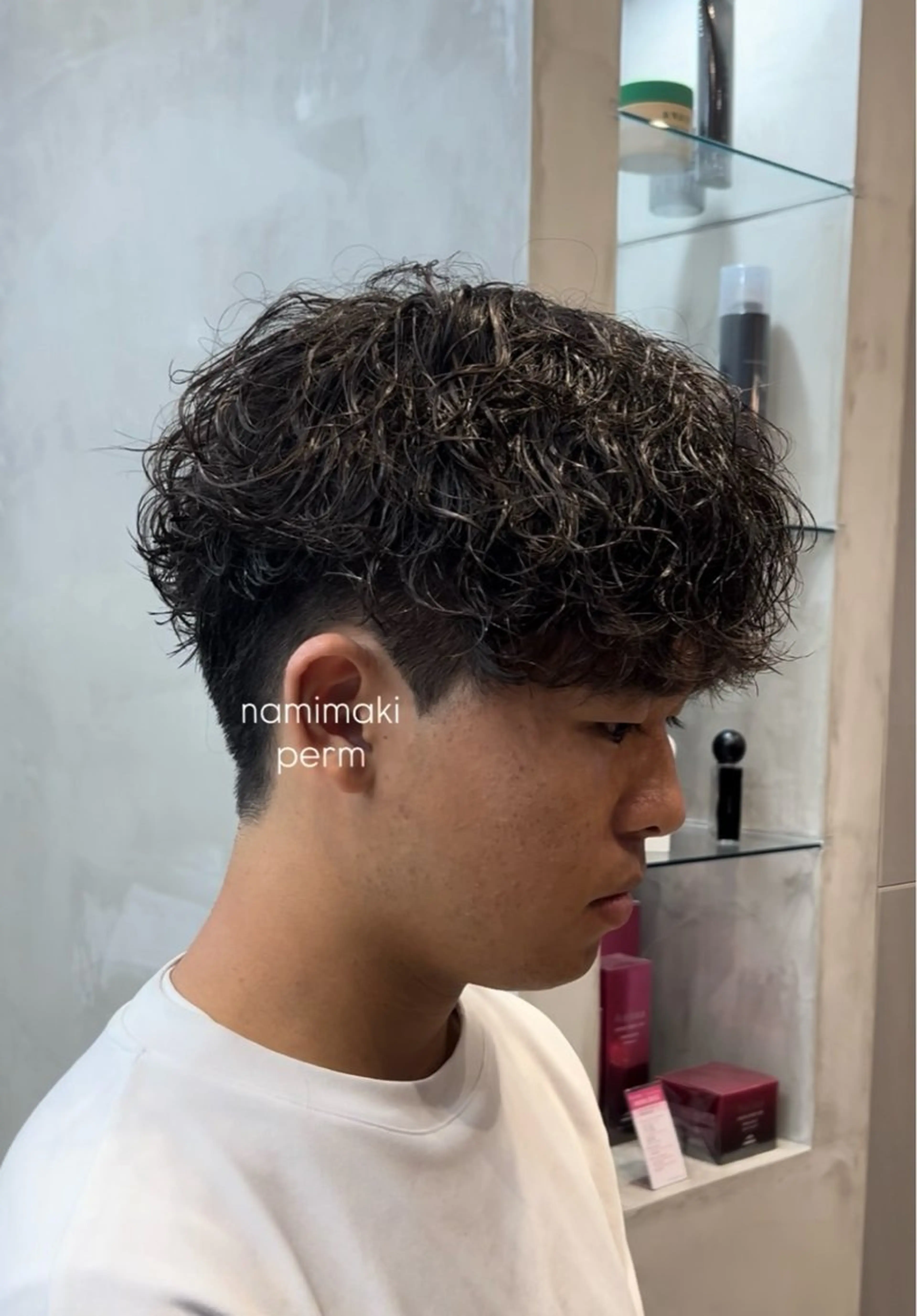 ショート パーマ メンズ カット パーマ しずく🤍🧸 / fifthパーマのヘアスタイル