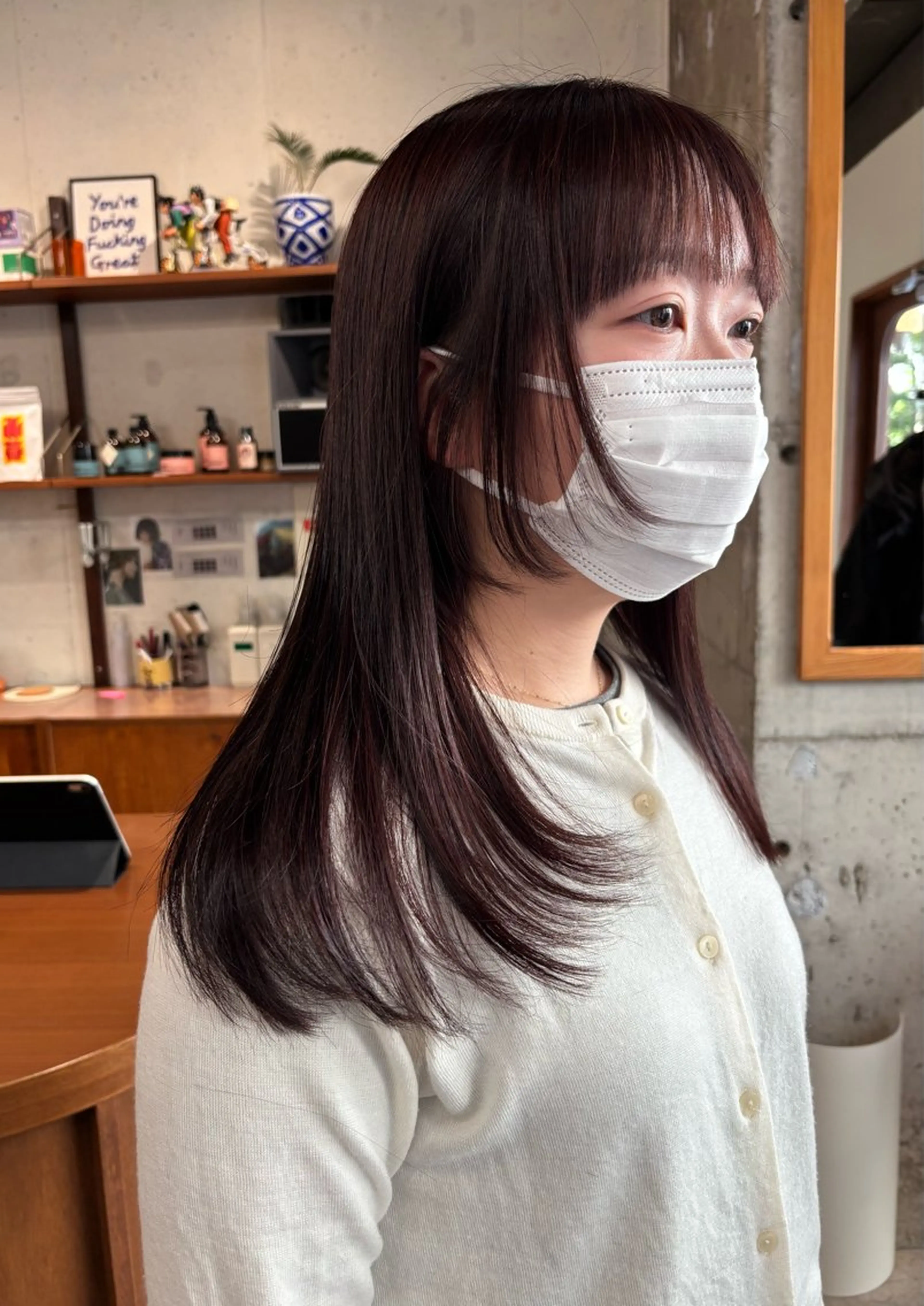 ロング カラー カット ヘアカラー トリートメント 永田 愛莉のヘアスタイル