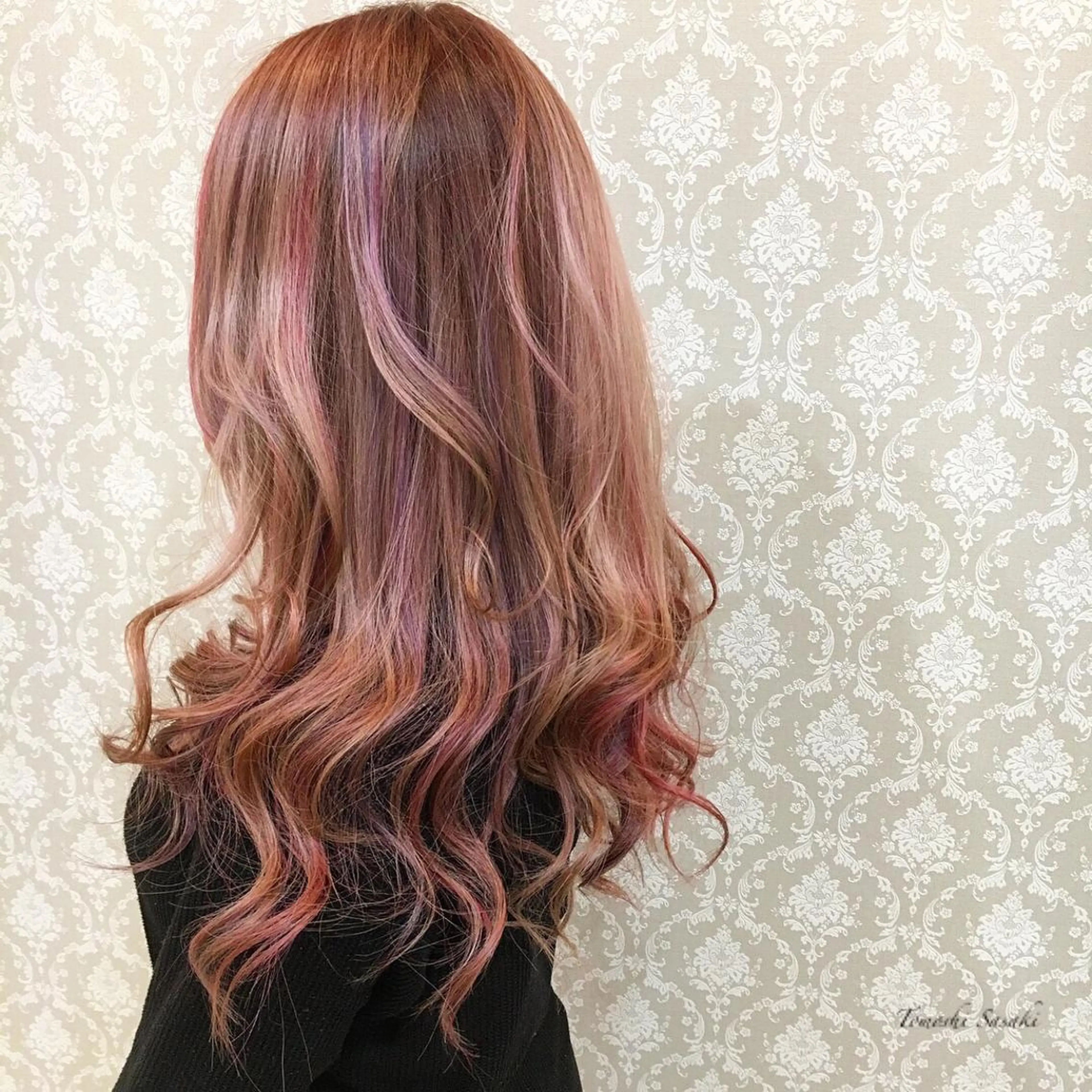 カラー ピンクカラー シアーピンク ササキ トモシのヘアスタイル