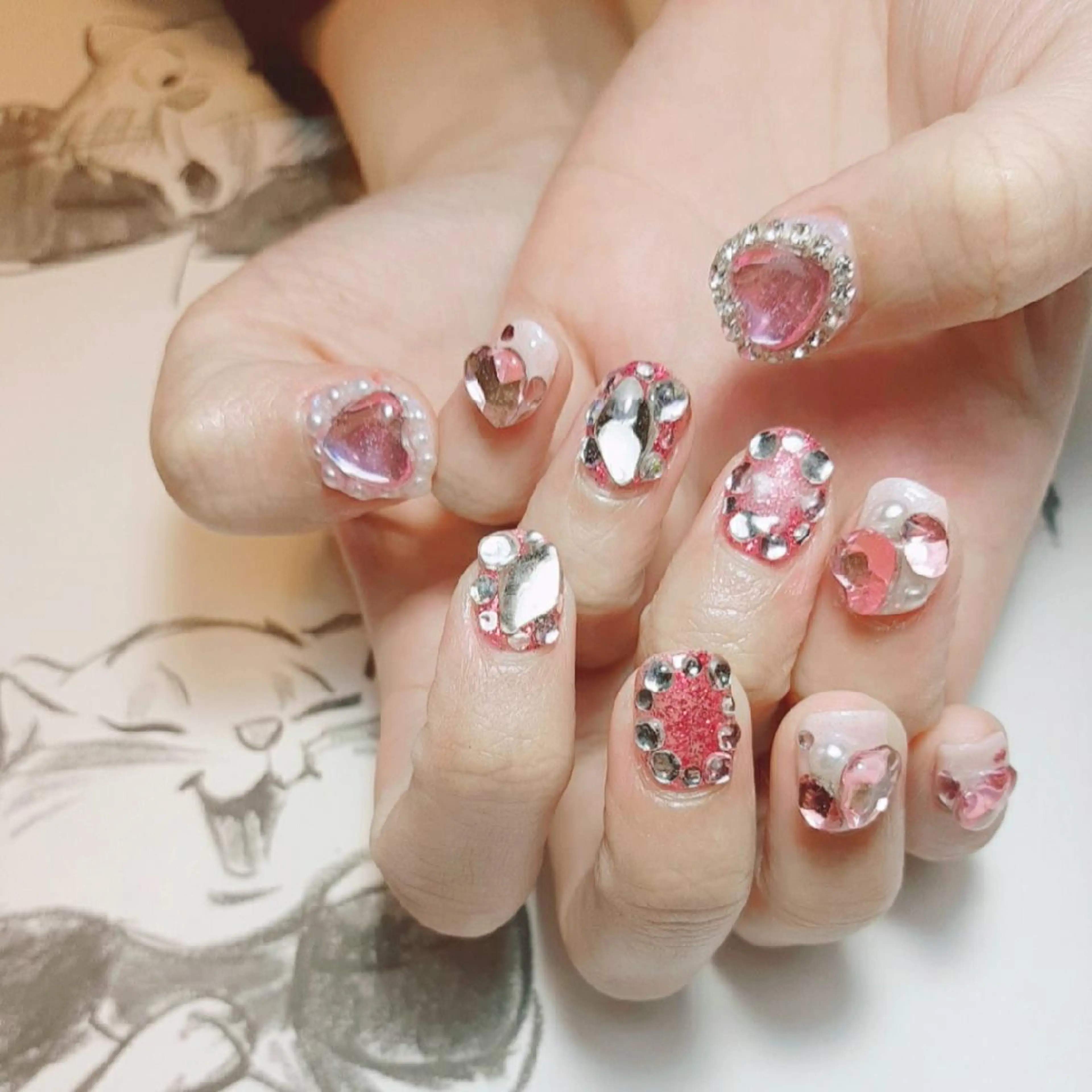 ネイル ストーンネイル owlnail /持込みデザイン専門のネイルデザイン