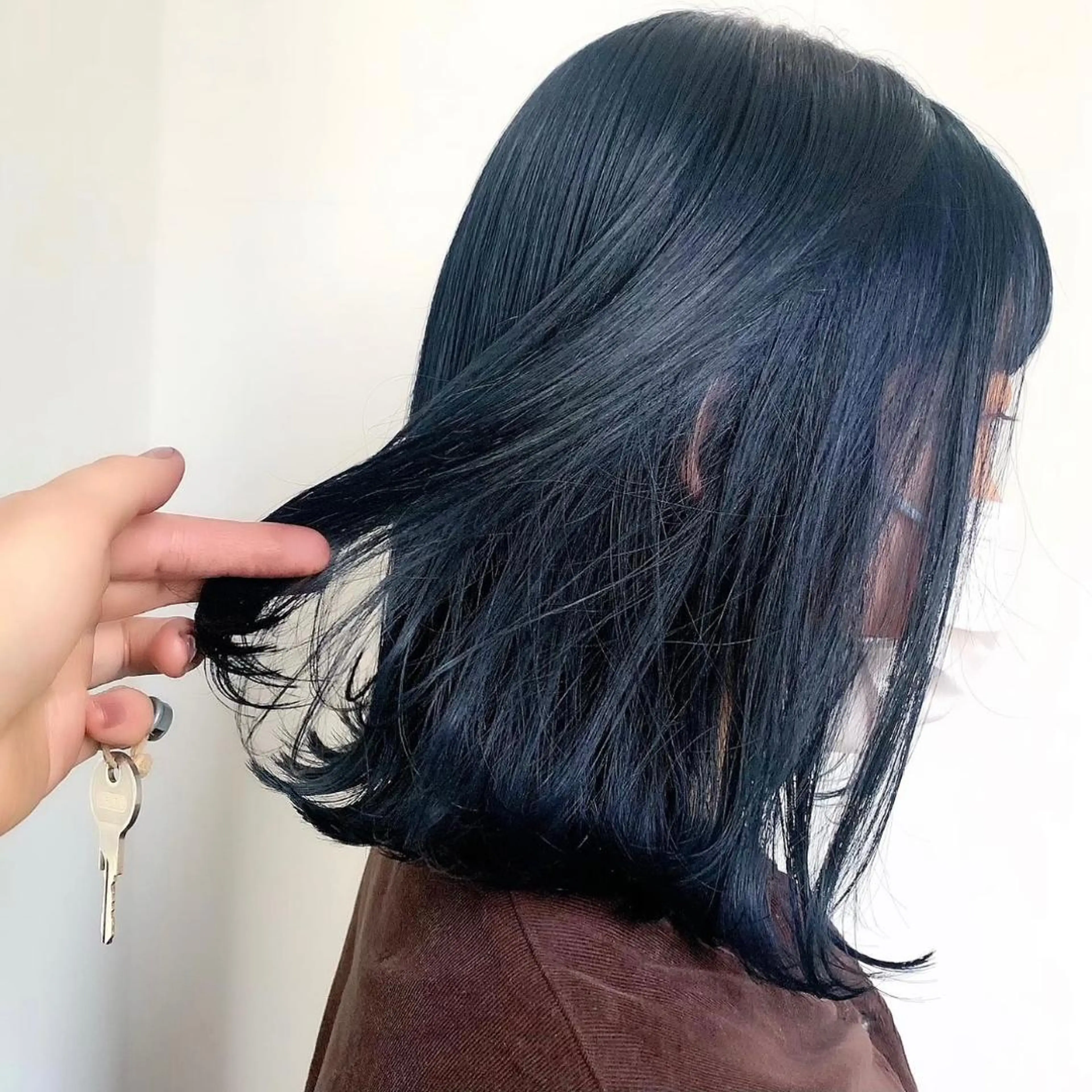 ミディアム カラー ブルーカラー ネイビーカラー 韓国ヘア /男女❄️ 細江 美紅のヘアスタイル