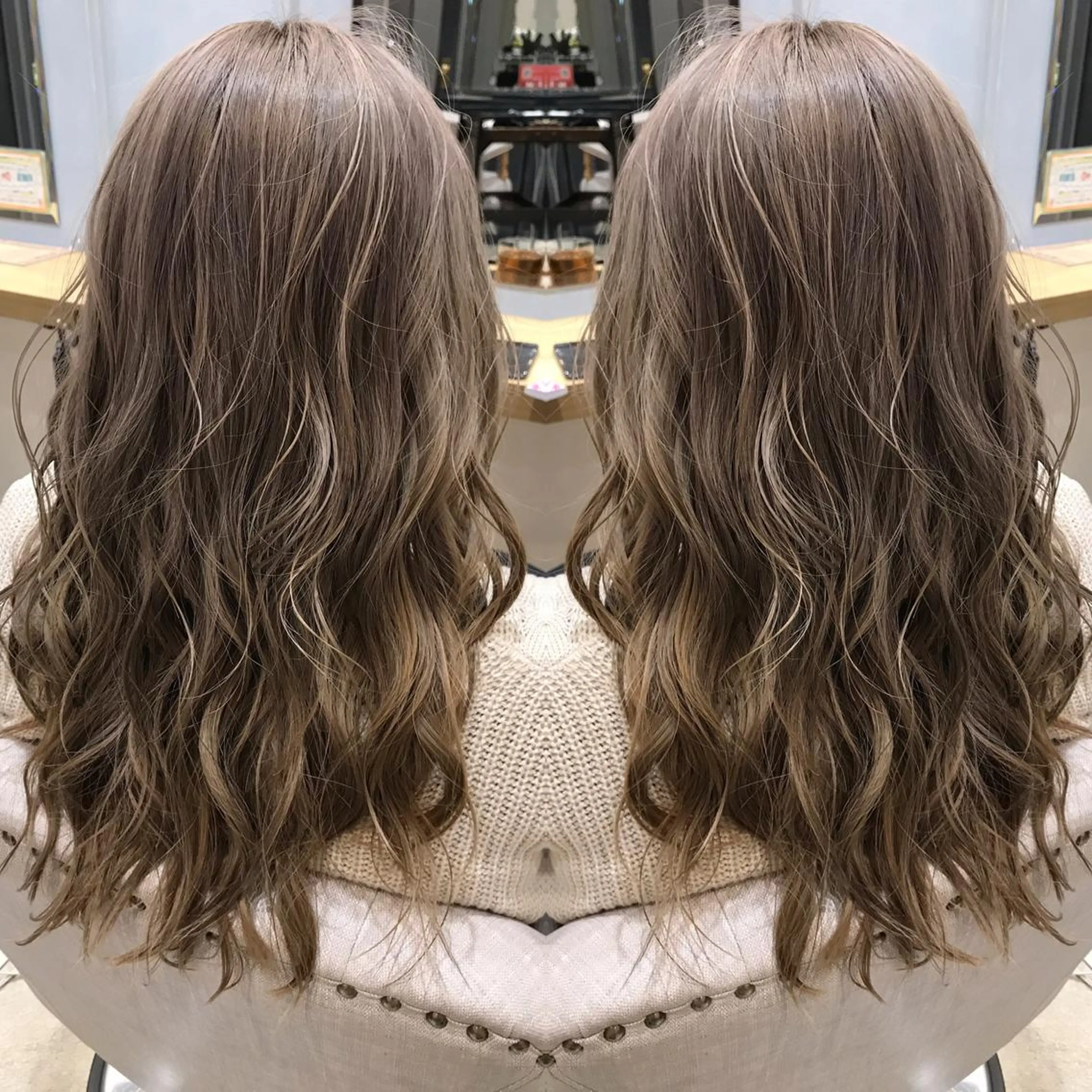 セミロング カラー ヘアカラー Livnaリヴナ立川所属・レイヤー/ハイライト /立川/赤池宏隆のヘアスタイル