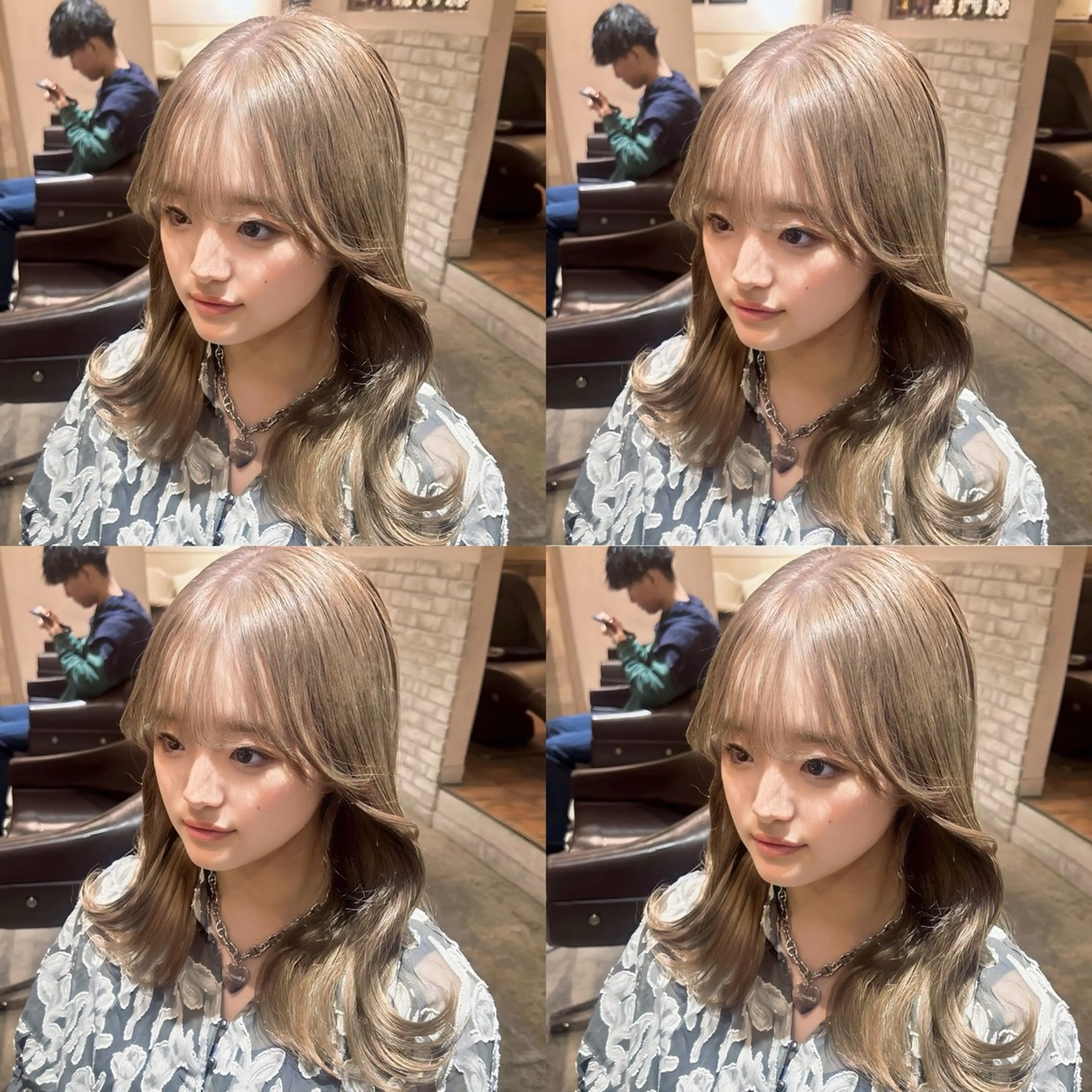 ロング カラー グレージュ ミルクティーグレージュ 髪質改善 カット ヘアカラー トリートメント 店長✨️韓国ヘア✖️ 髪質改善カラー／純大のヘアスタイル