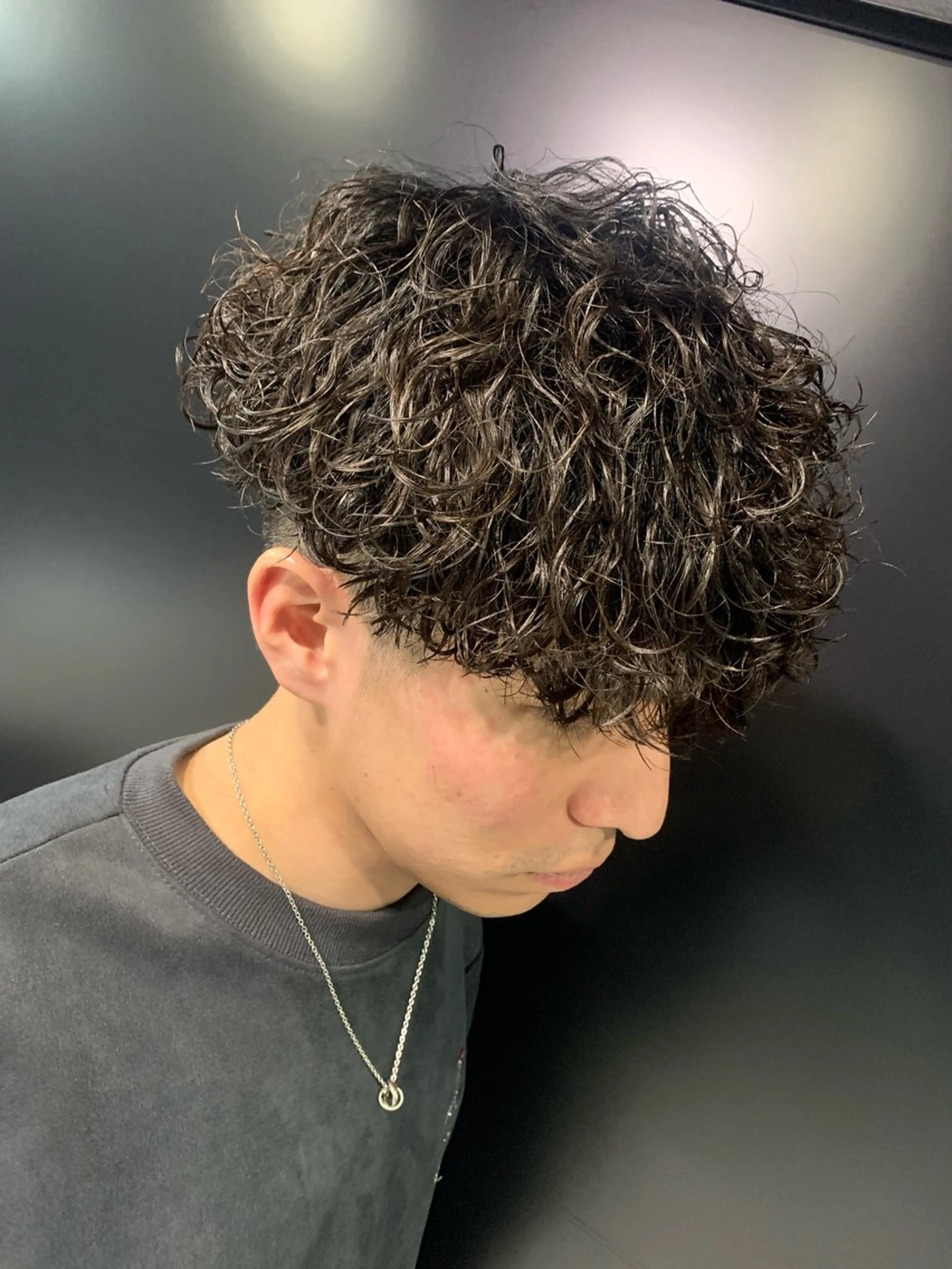 ミディアム ミディアムパーマ カット パーマ トリートメント ヘアセット メンズパーマ/難波/ 心斎橋　室園亮佑のヘアスタイル