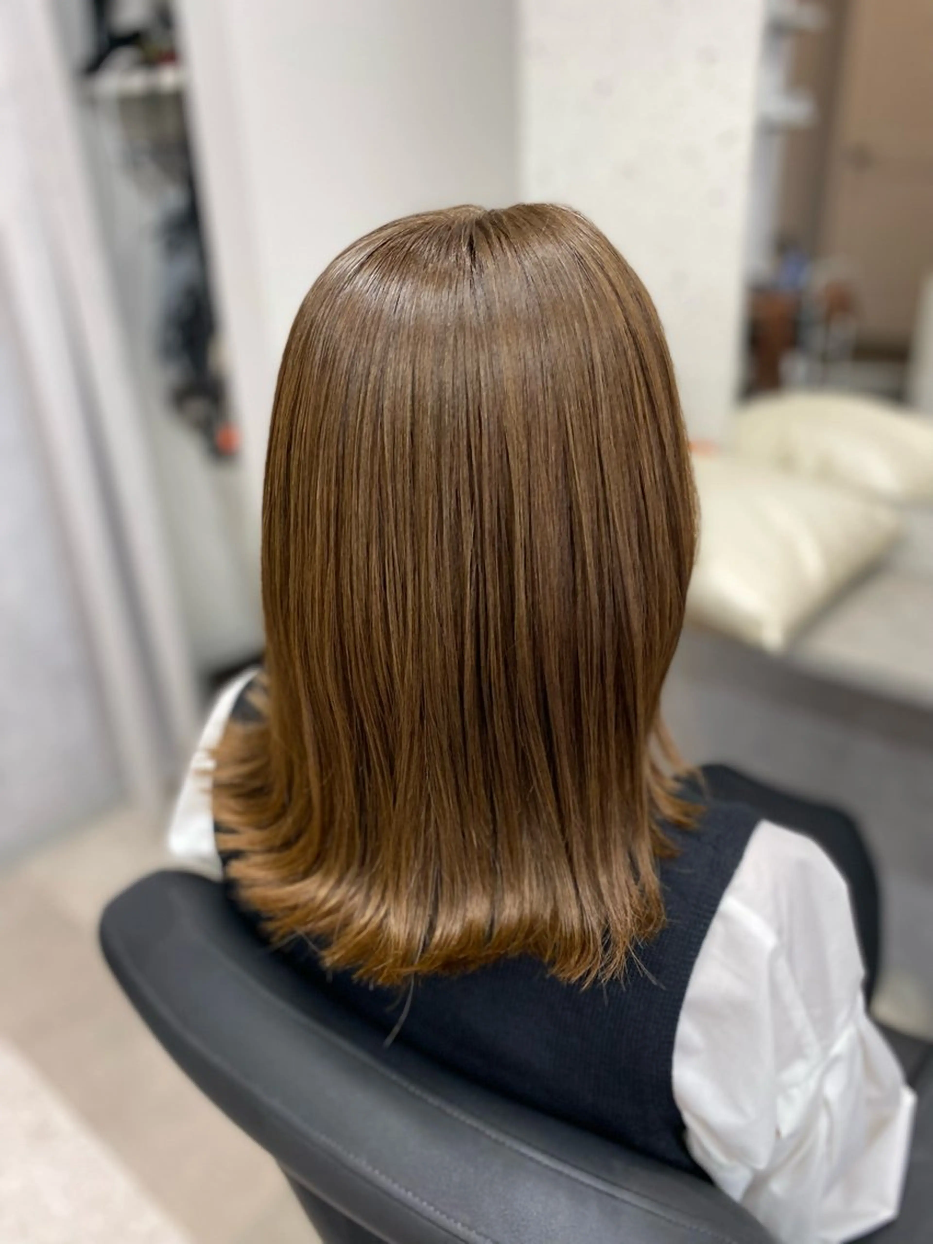 セミロング カラー 切りっぱなしボブ 黒髪 グレージュ ボブ 髪質改善 ヘアカラー adept北千住店所属・✨髪質改善&ボブ✨ 近藤 凌のヘアスタイル