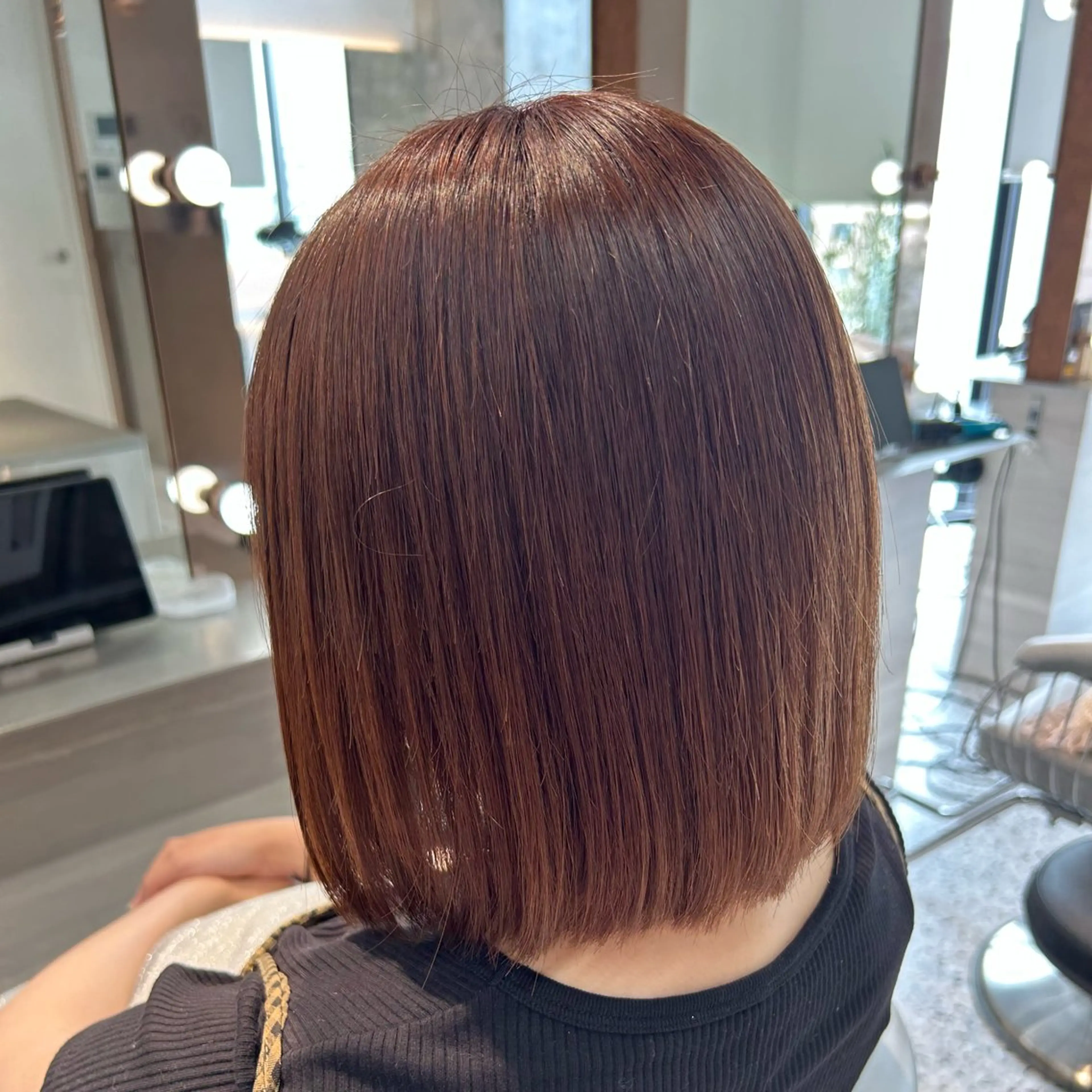 ミディアム カラー 切りっぱなしボブ ボブレイヤー アッシュ アッシュブラウン ベージュカラー ボブ/髪質改善 jionのヘアスタイル