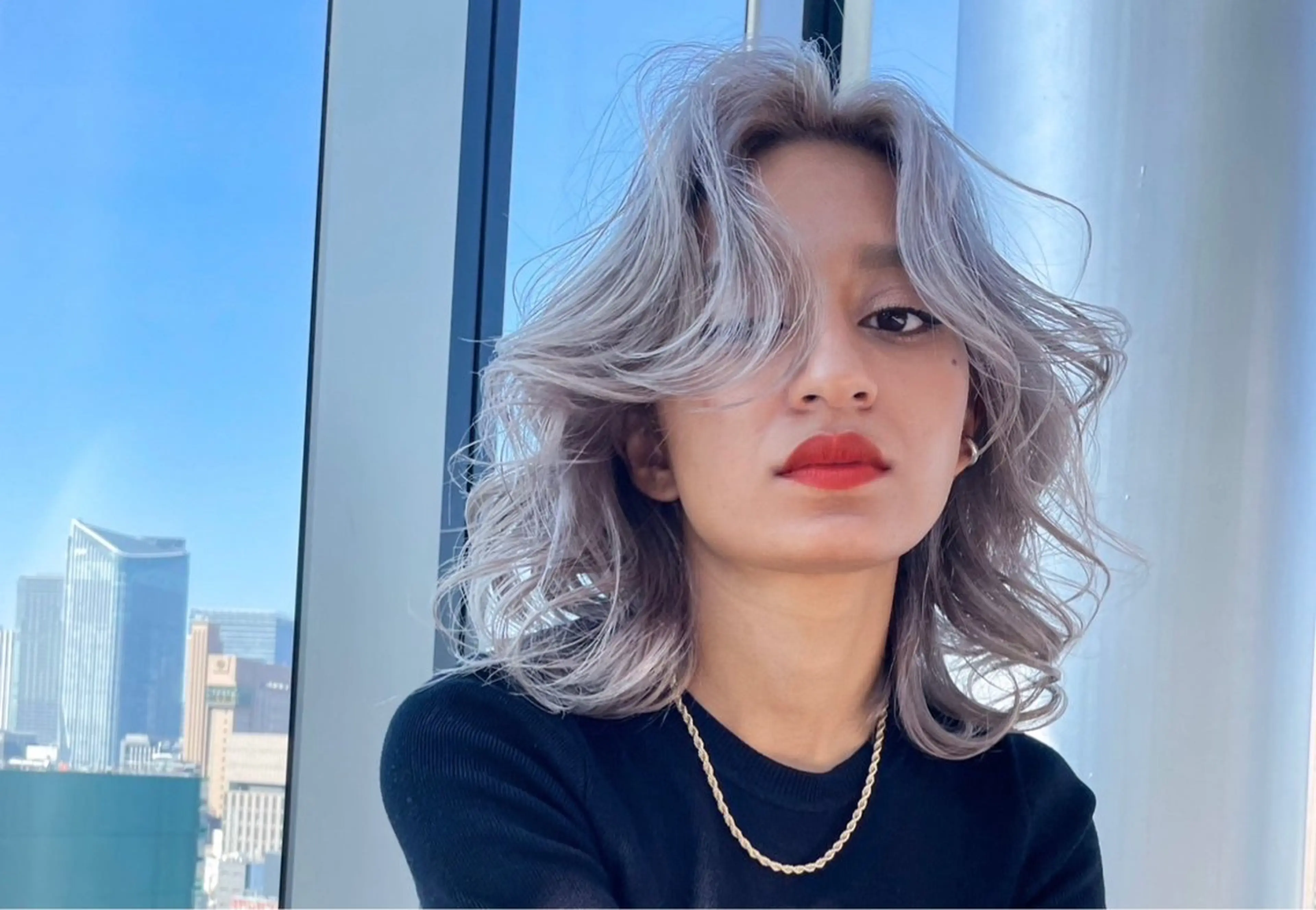 ミディアム カラー ヘアカラー Kazusa/艶髪 /ハイトーン🌈のヘアスタイル