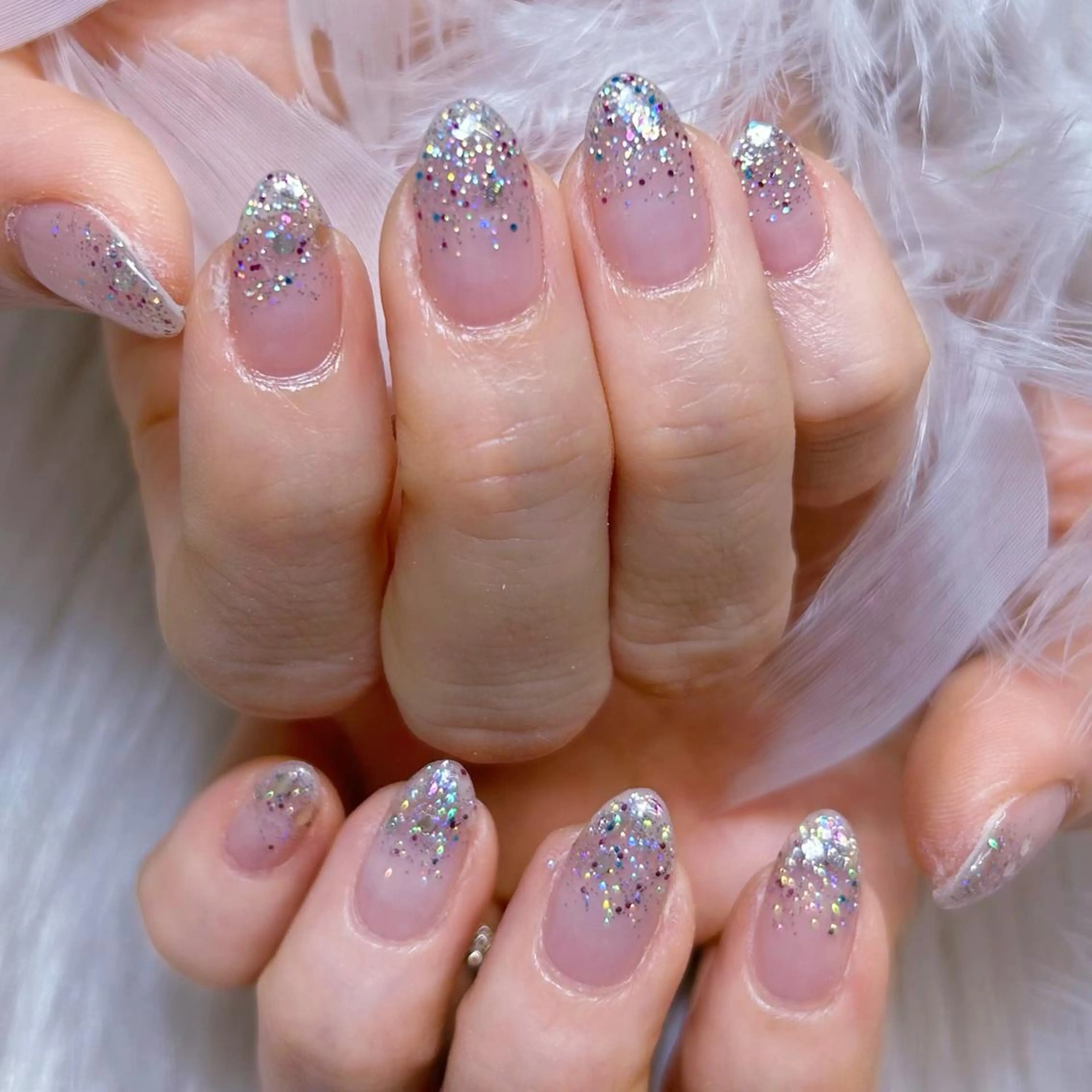 ネイル アートネイル オーロラネイル ガーリー キラキラネイル 韓国ネイル ハンドネイル Diamond NAIL✨のネイルデザイン