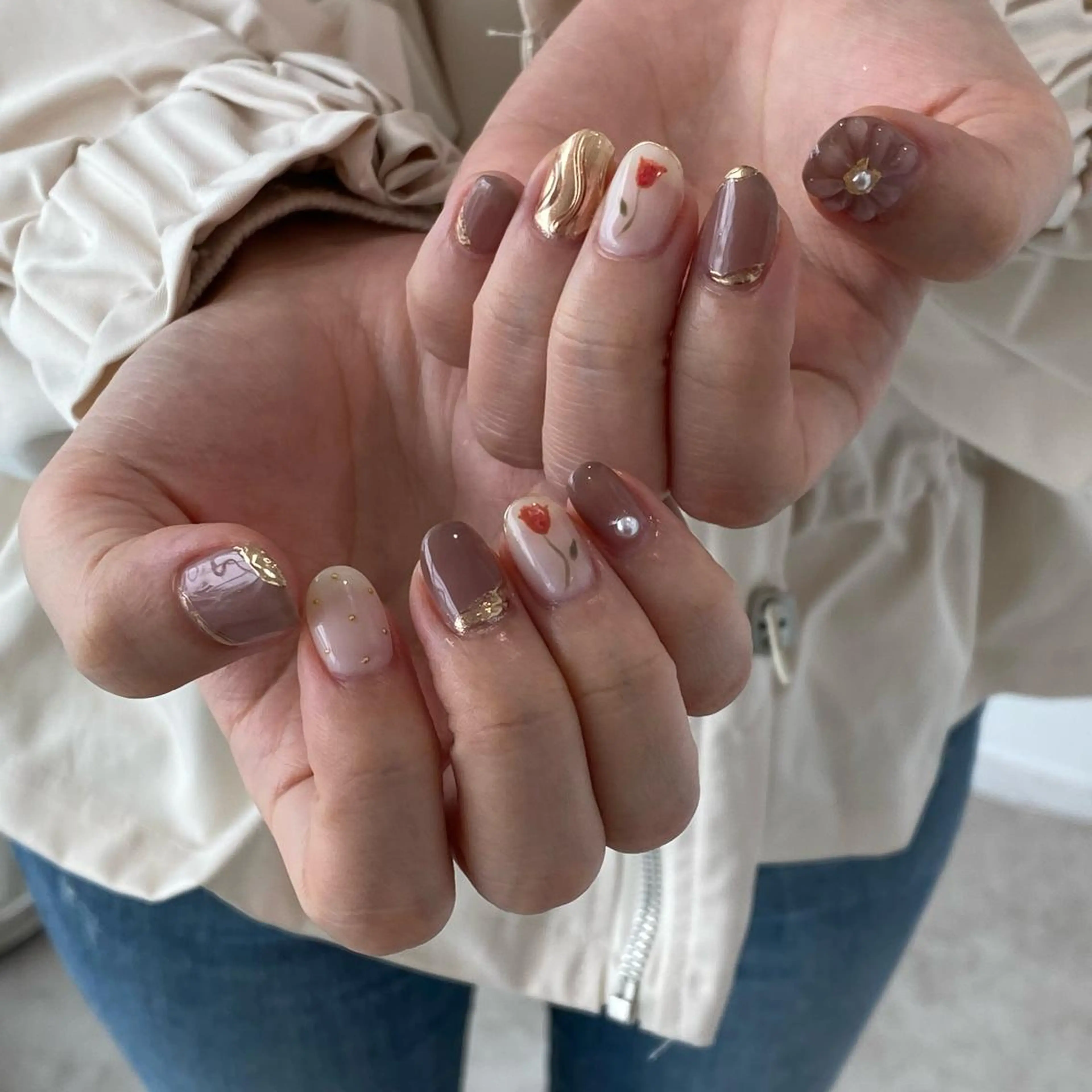 ネイル フラワーネイル ミラーネイル ハンドネイル ayana nails所属・nail salon ayanaのネイルデザイン