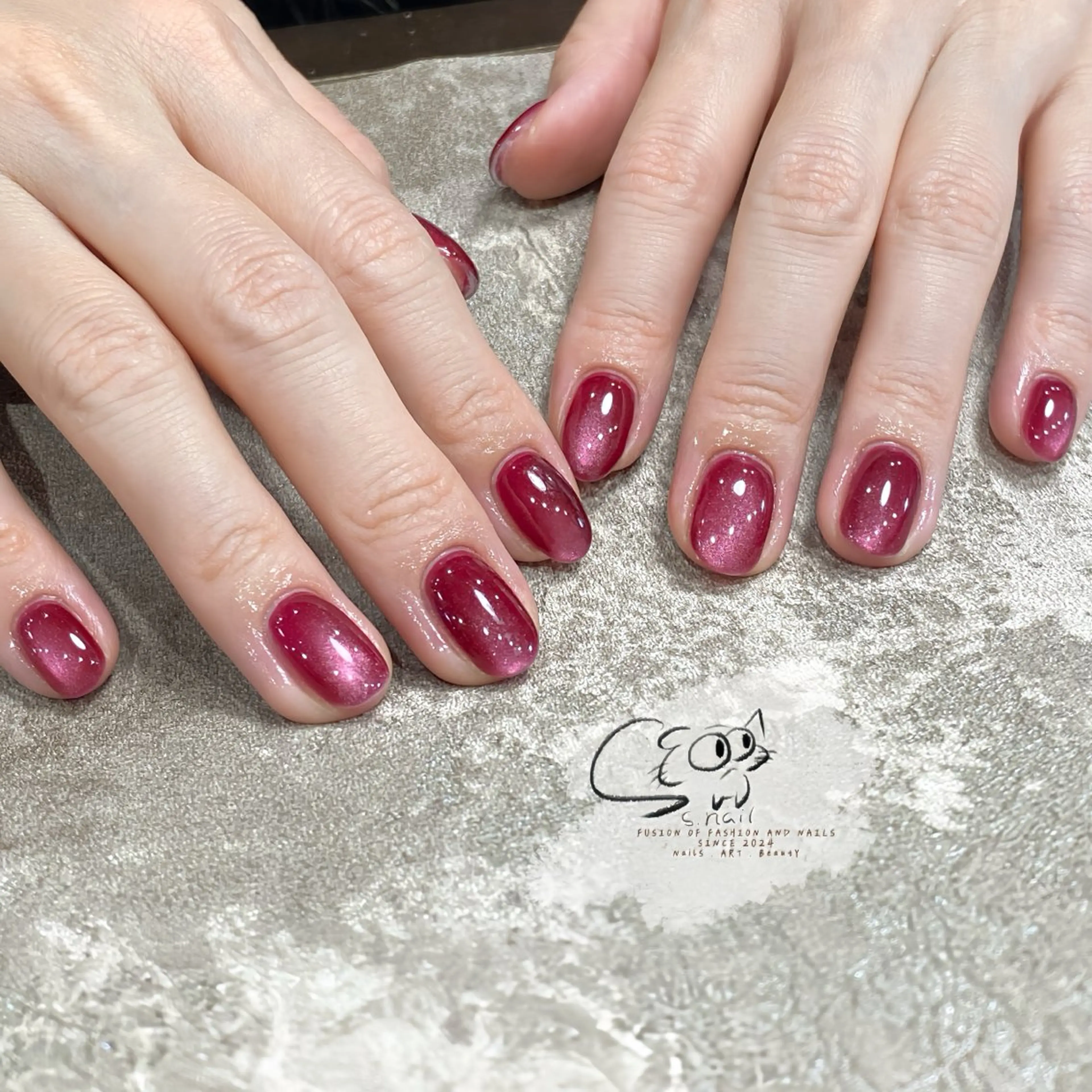 ネイル チークネイル フレンチネイル グラデーション マグネットネイル ワンカラーネイル ハンドネイル S.nail所属・S.nail _のネイルデザイン