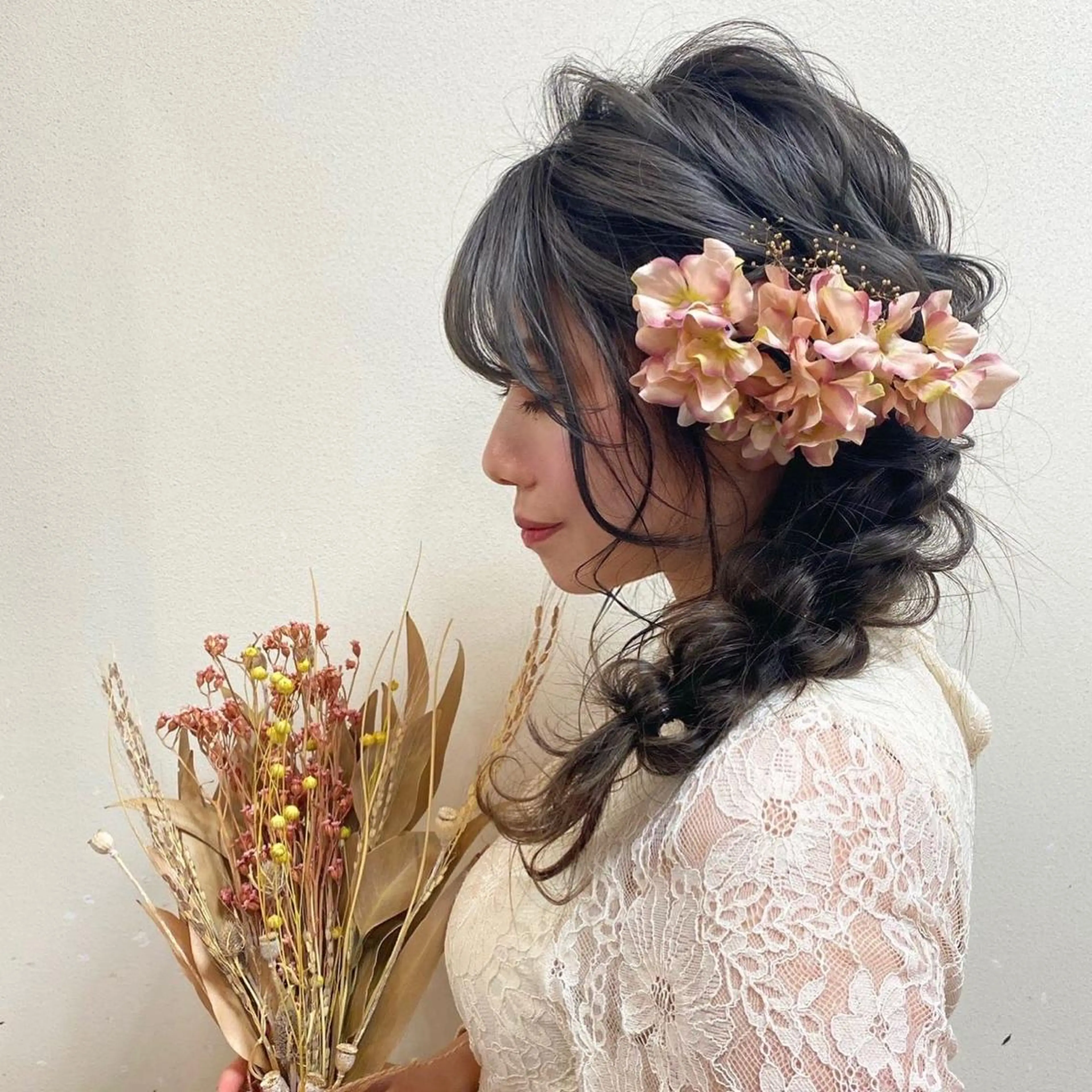 ロング ヘアアレンジ ヘアセット 林 瑠夏のヘアスタイル