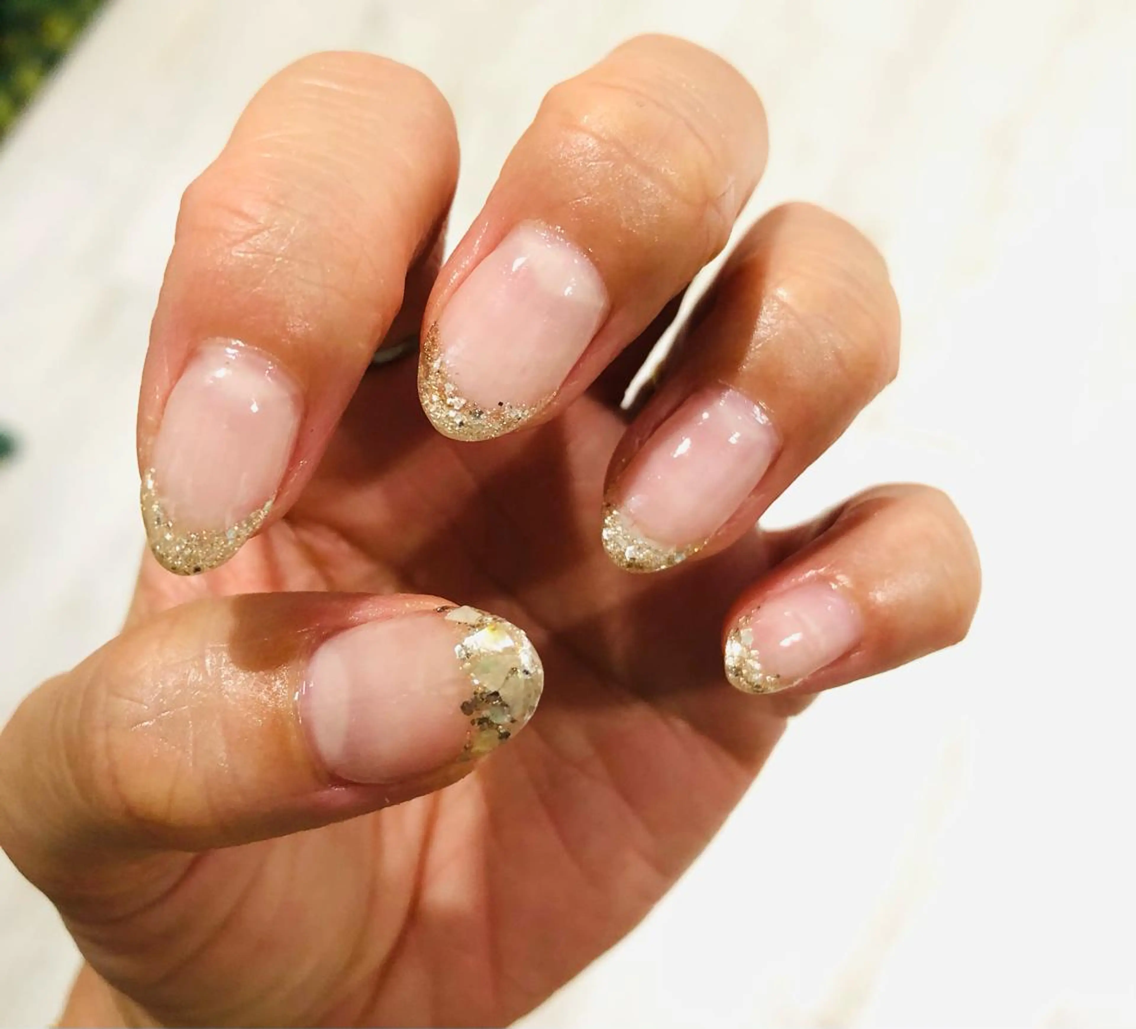 ネイル フレンチネイル ラメ(グリッター) ラメグラデーション Ｈ3（エイチスリー）所属・H3 hitoのネイルデザイン