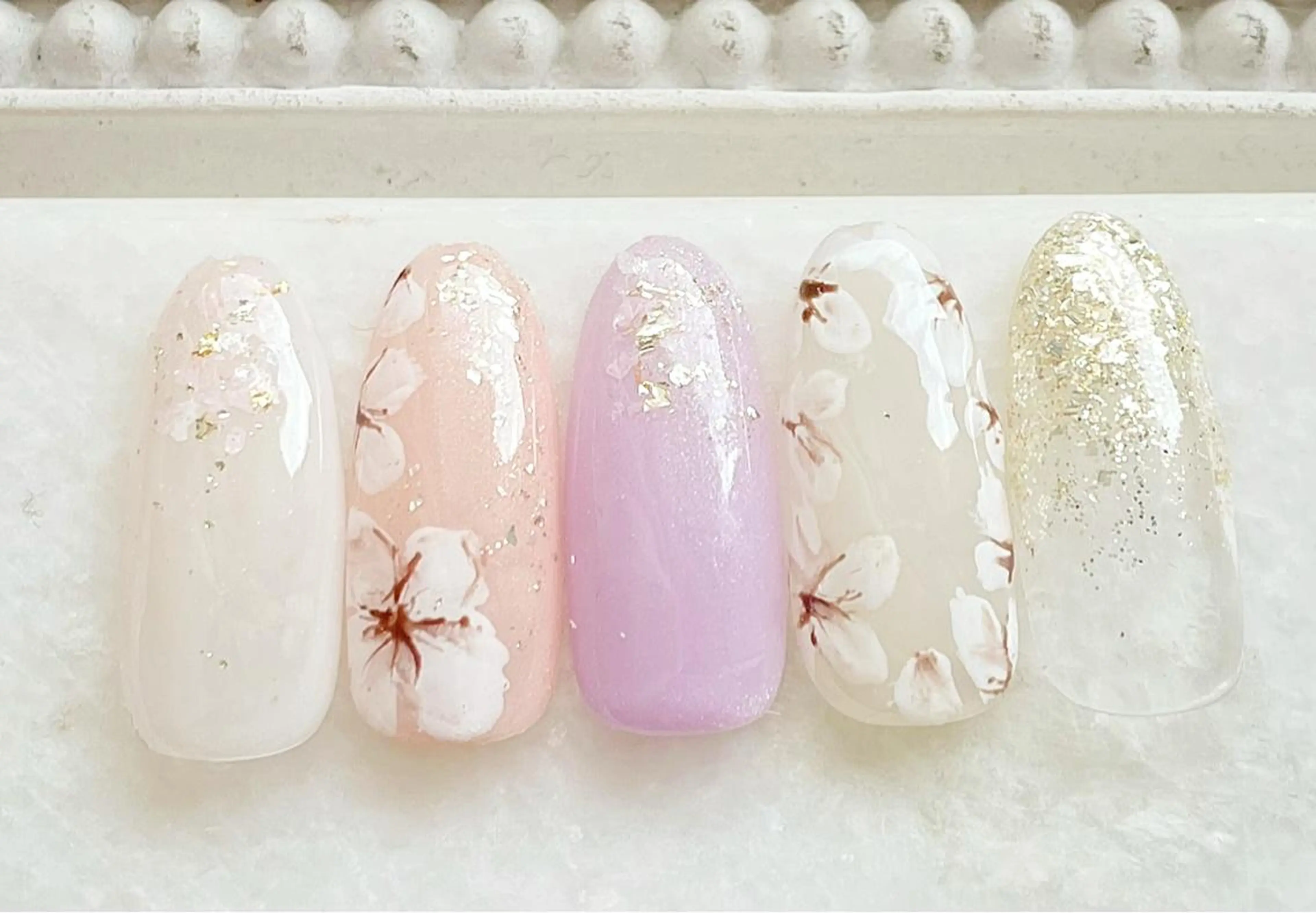 ネイル ジェルネイル パラジェル 春ネイル ハンドネイル Satomi  のネイルデザイン