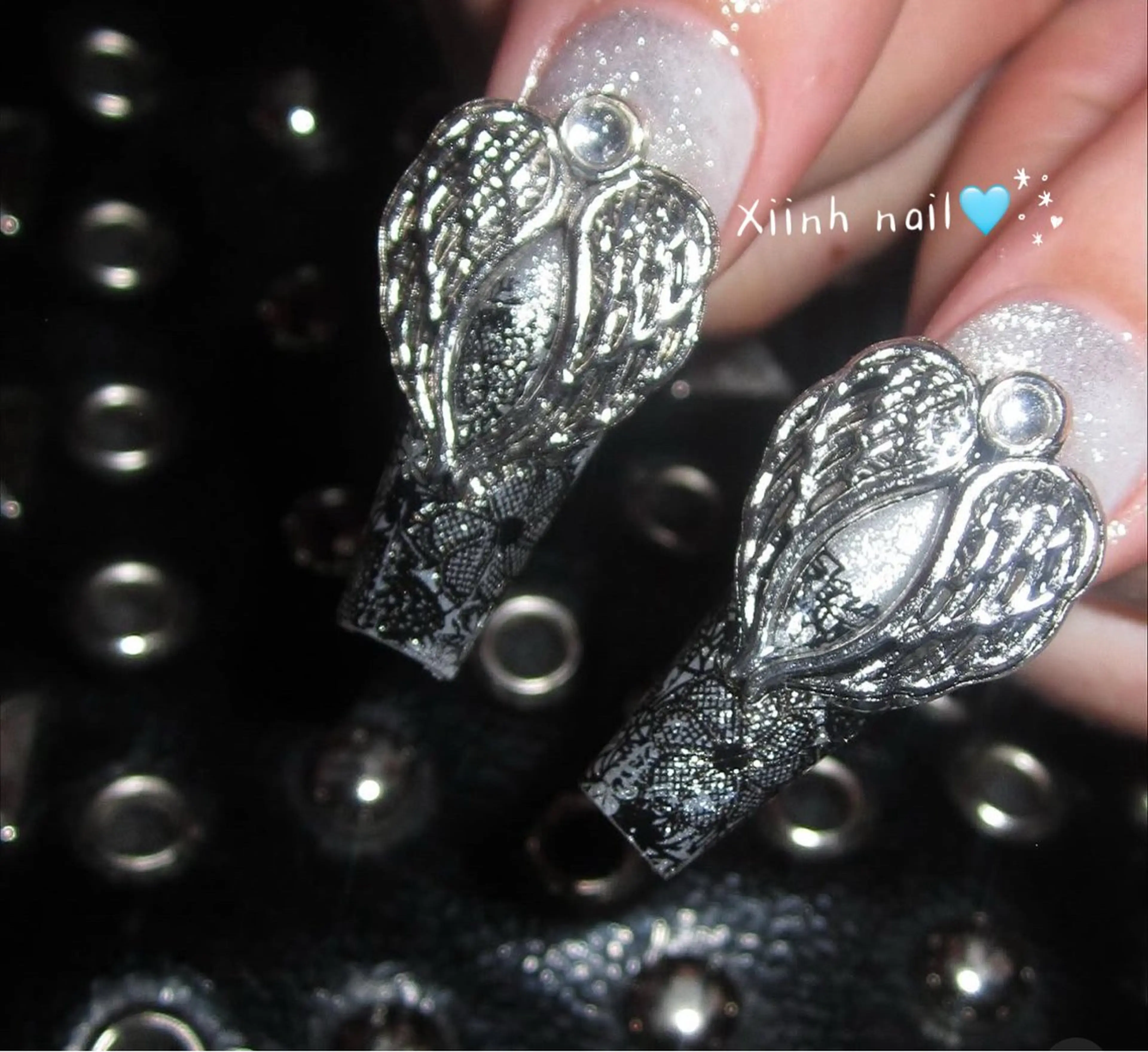 ネイル ブラウン チークネイル 桜ネイル 長さ出し フットネイル ハンドネイル XIINH NAIL SALONのネイルデザイン