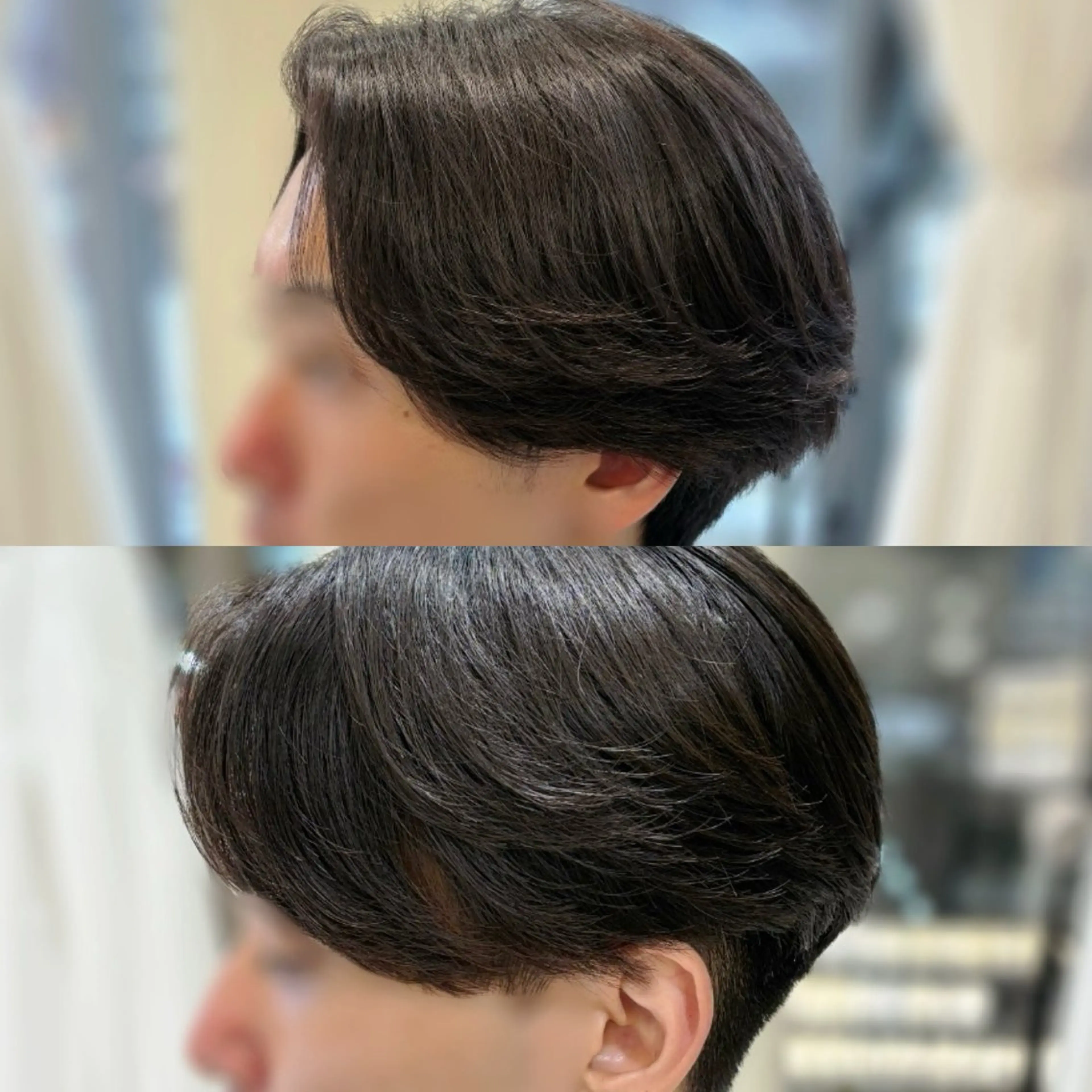 メンズ カット 縮毛矯正 トリートメント センターパート 川島爽楽のヘアスタイル