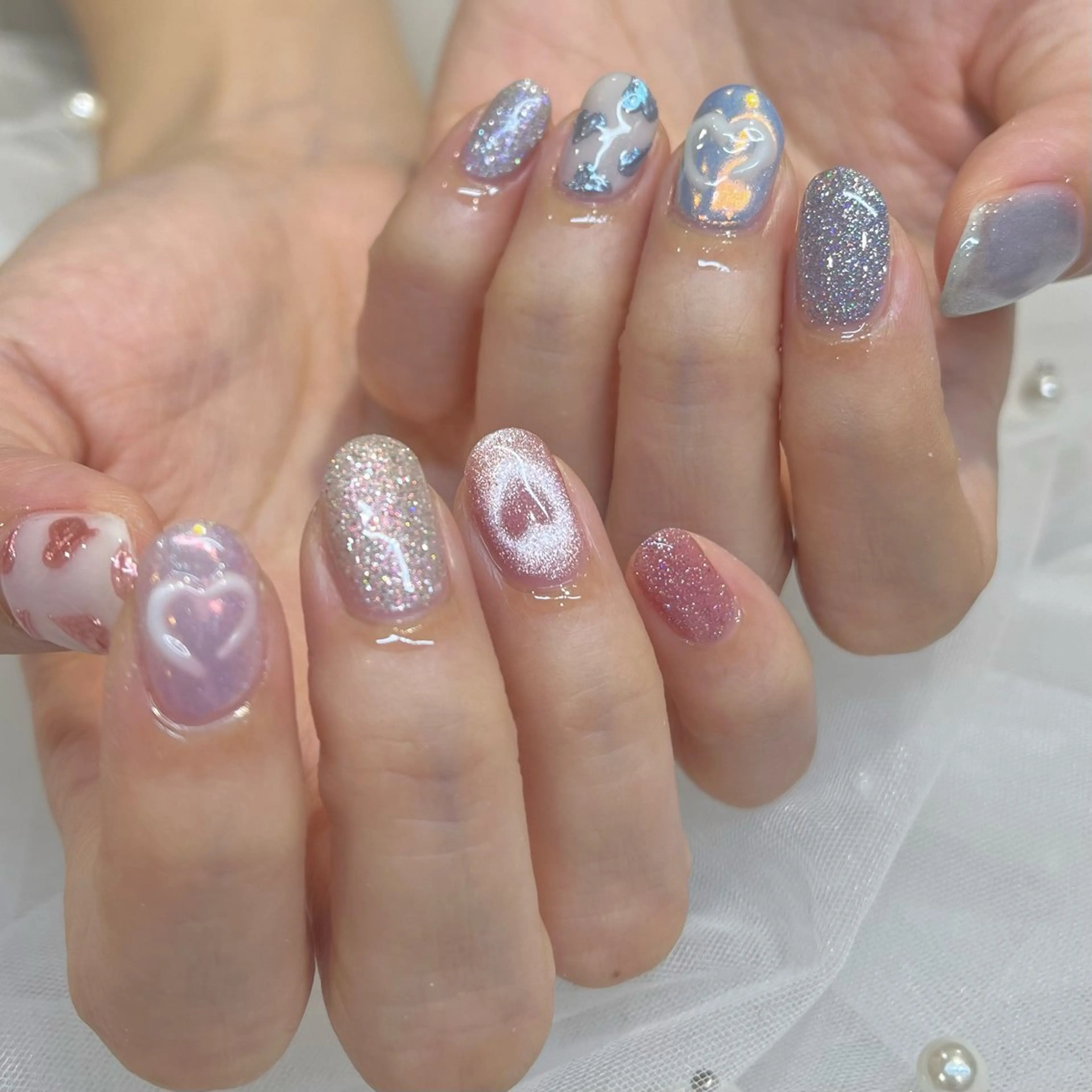 🤍オフなし 持ちこみネイル🤍(手描きアート4~6本目安)補足説明お読みの上ご予約ください💖の写真