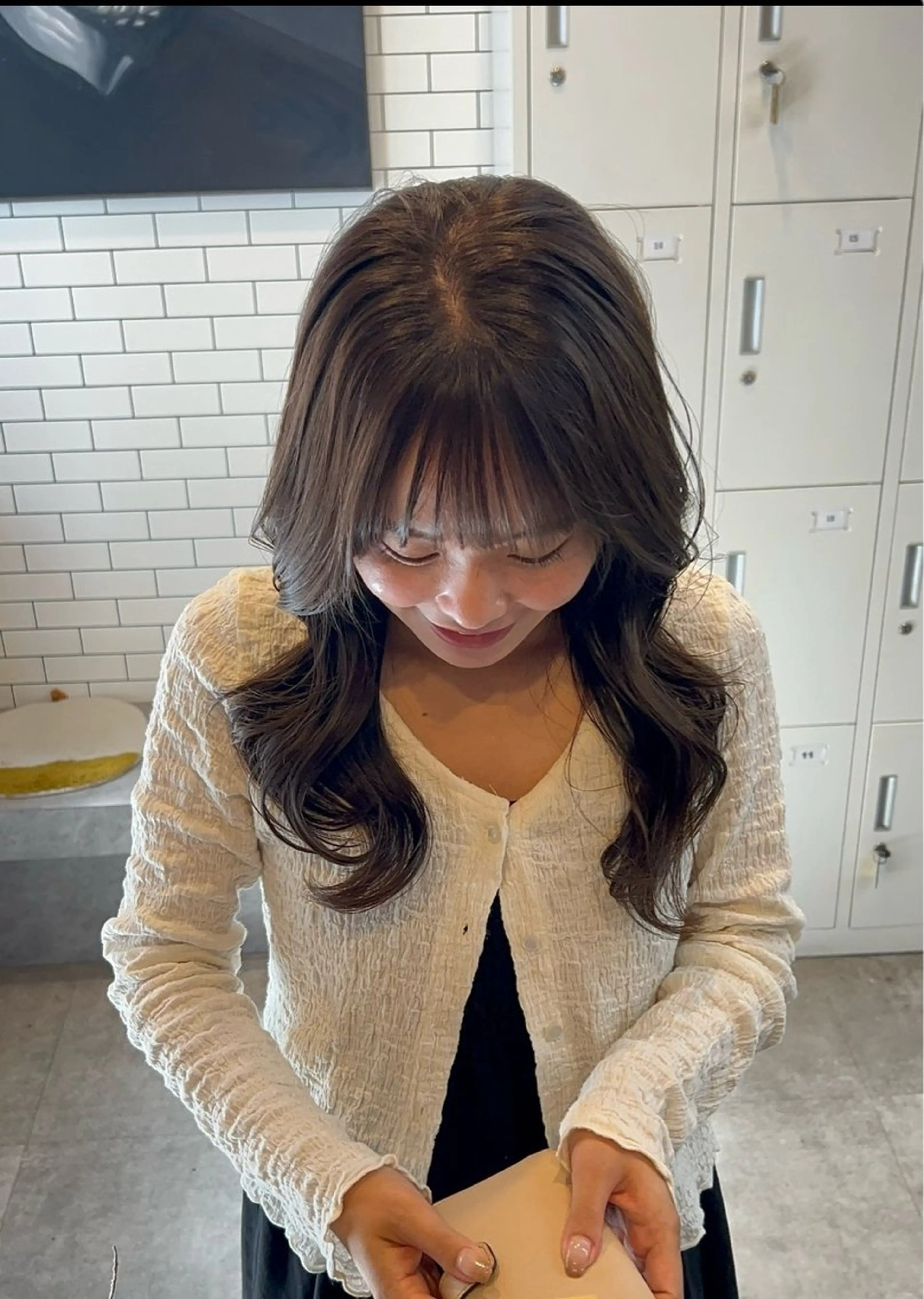 セミロング カラー カット ヘアカラー トリートメント いなみね はるきのヘアスタイル