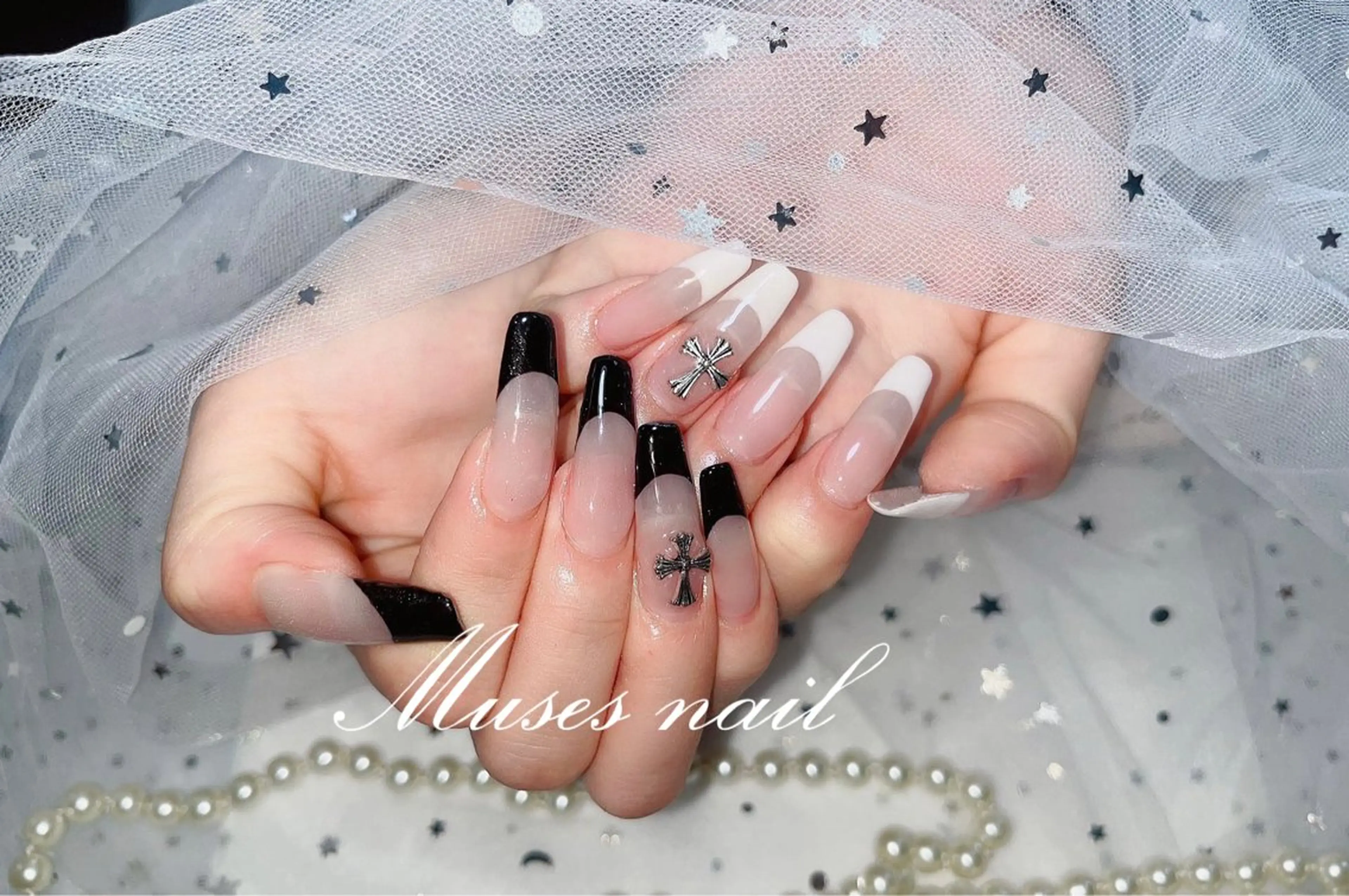 ネイル オーロラネイル チークネイル 長さ出し フレンチネイル ジェルネイル MUSES  NAIL  SALON所属・MUSES ネイルのネイルデザイン