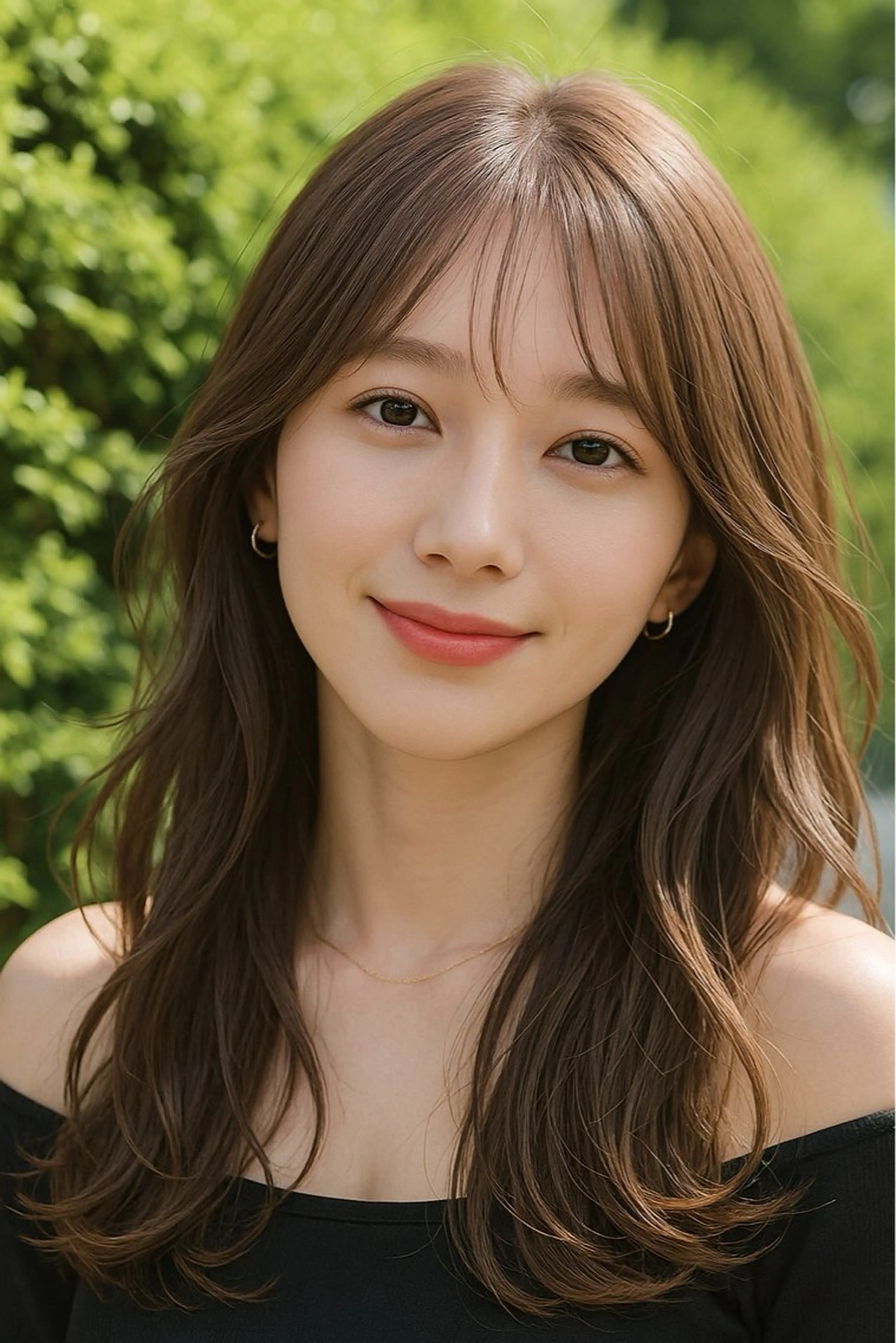 セミロング カラー 透明感カラー カット ヘアカラー トリートメント さく/髪質改善× 縮毛矯正/町田のヘアスタイル