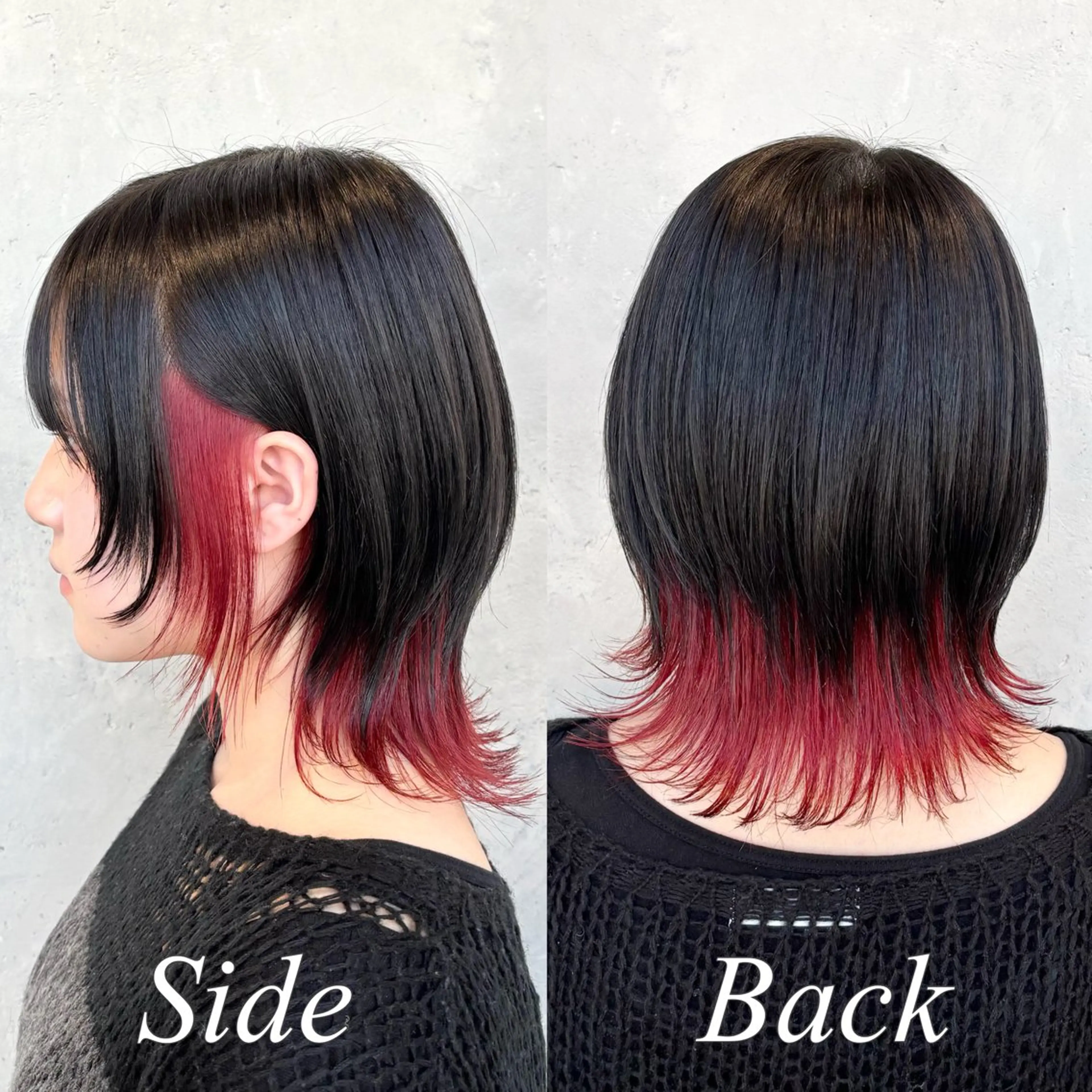 ショート カラー ヘアアレンジ インナーカラー レッドカラー ウルフカット ｲﾝﾅｰｶﾗｰ屋さん 🫧伊藤拓実のヘアスタイル