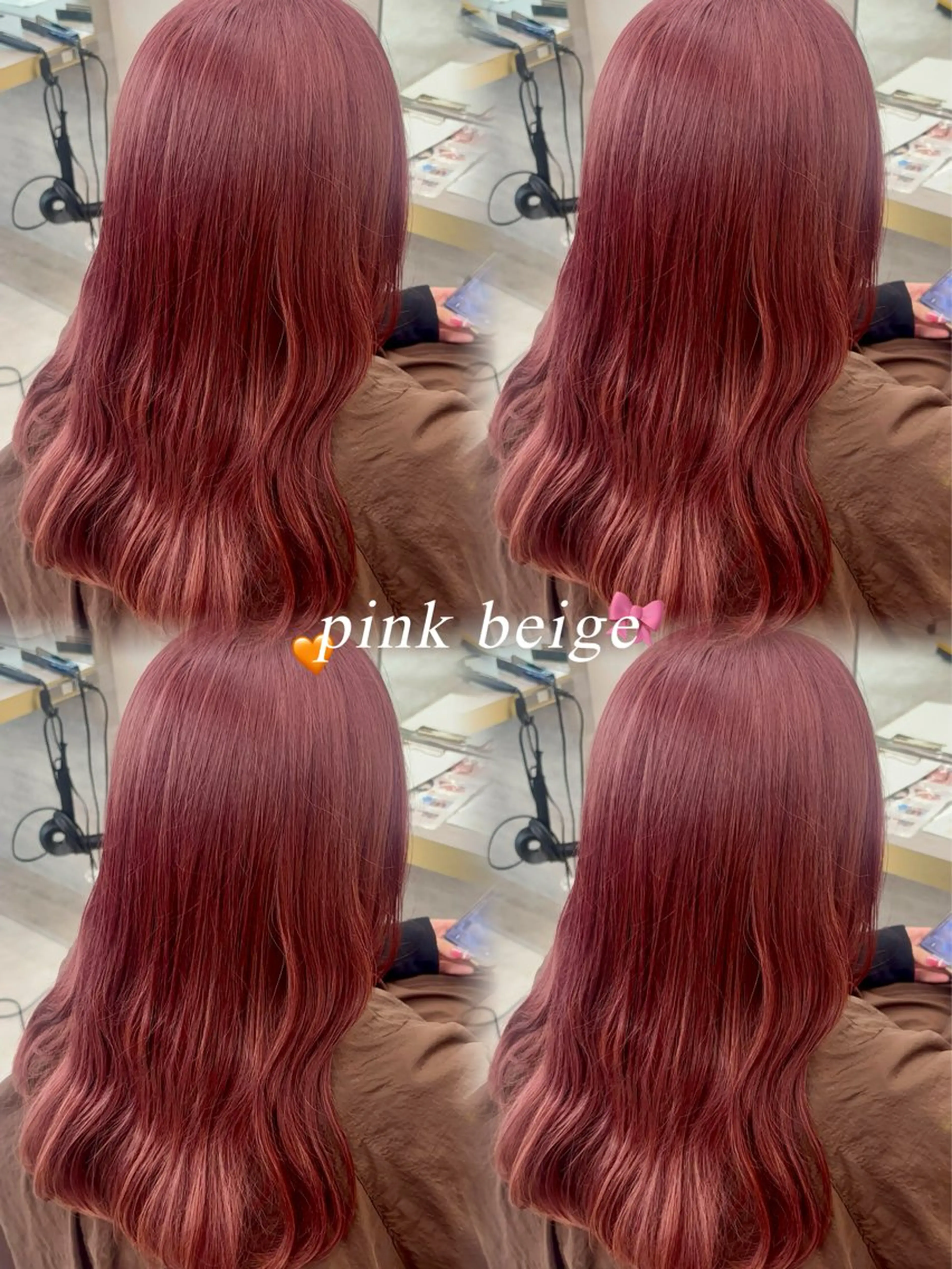 セミロング カラー ブリーチ イルミナカラー ピンクカラー ヘアカラー 暖色/髪質改善/ ツヤ髪🎀本田愛来のヘアスタイル