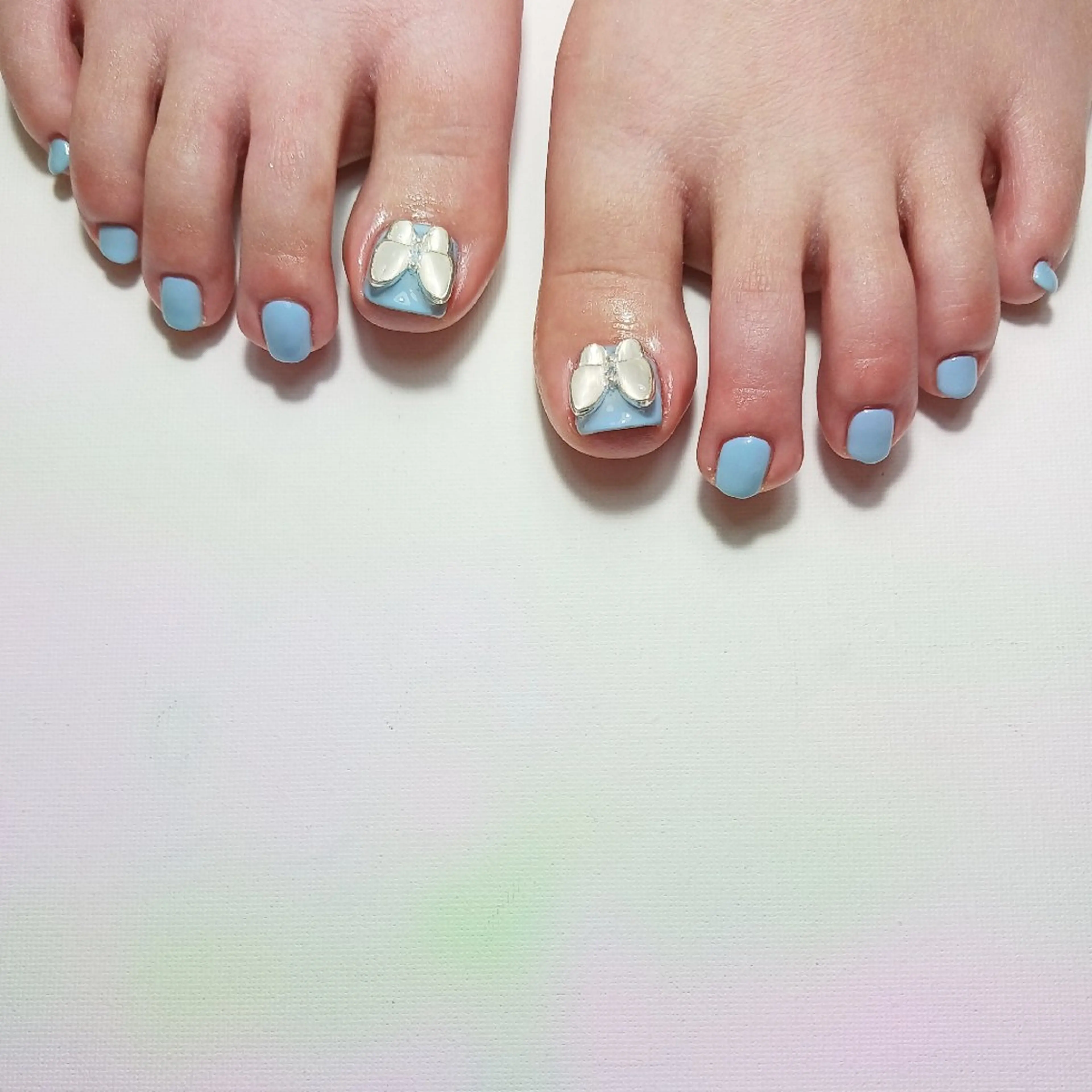 ネイル ブルー ジェルネイル 持ち込み ショートネイル owlnail /持込みデザイン専門のネイルデザイン