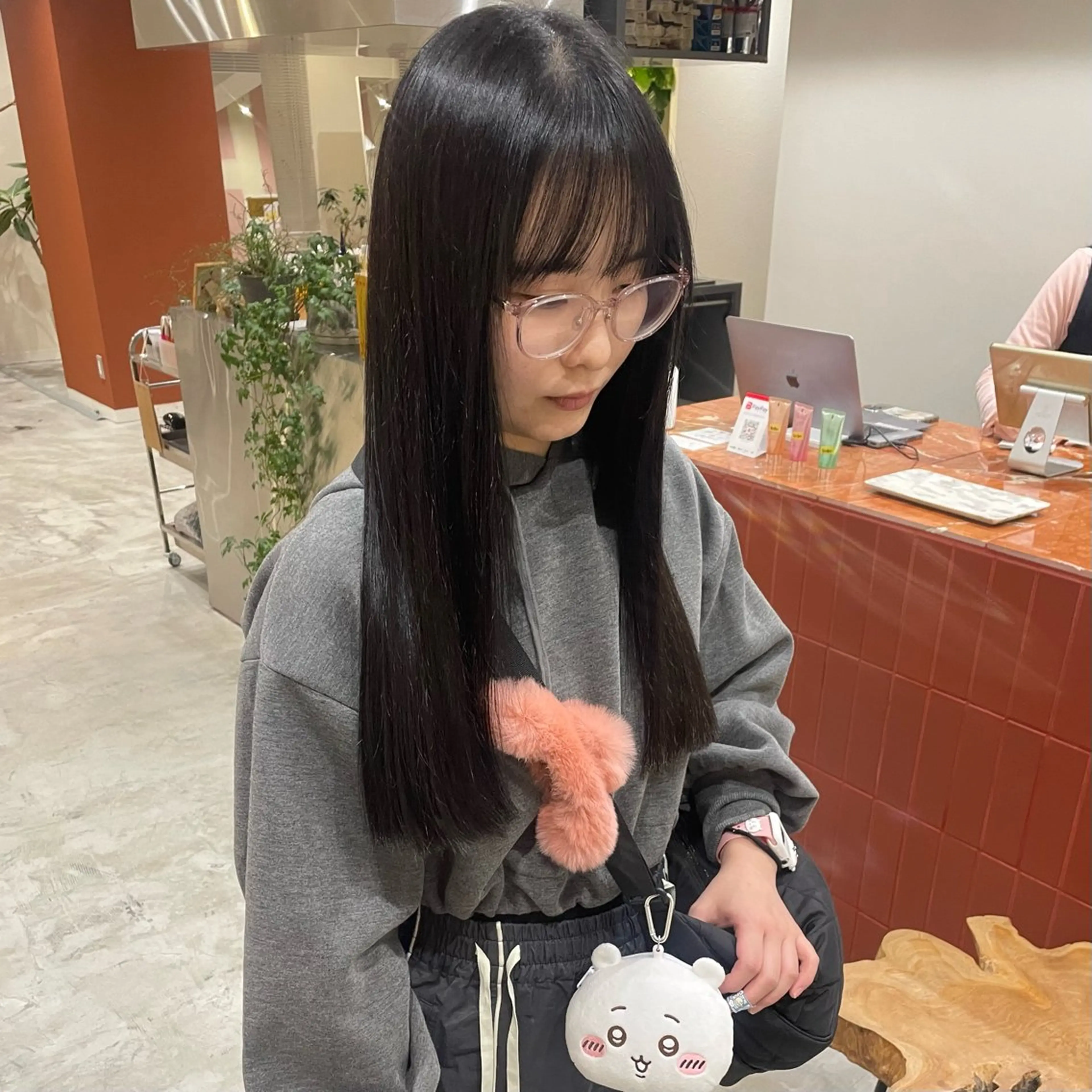 ロング カラー 黒髪 カット ヘアカラー ヘッドスパ 暖色カラー/髪質改善 伏見/RIONAのヘアスタイル