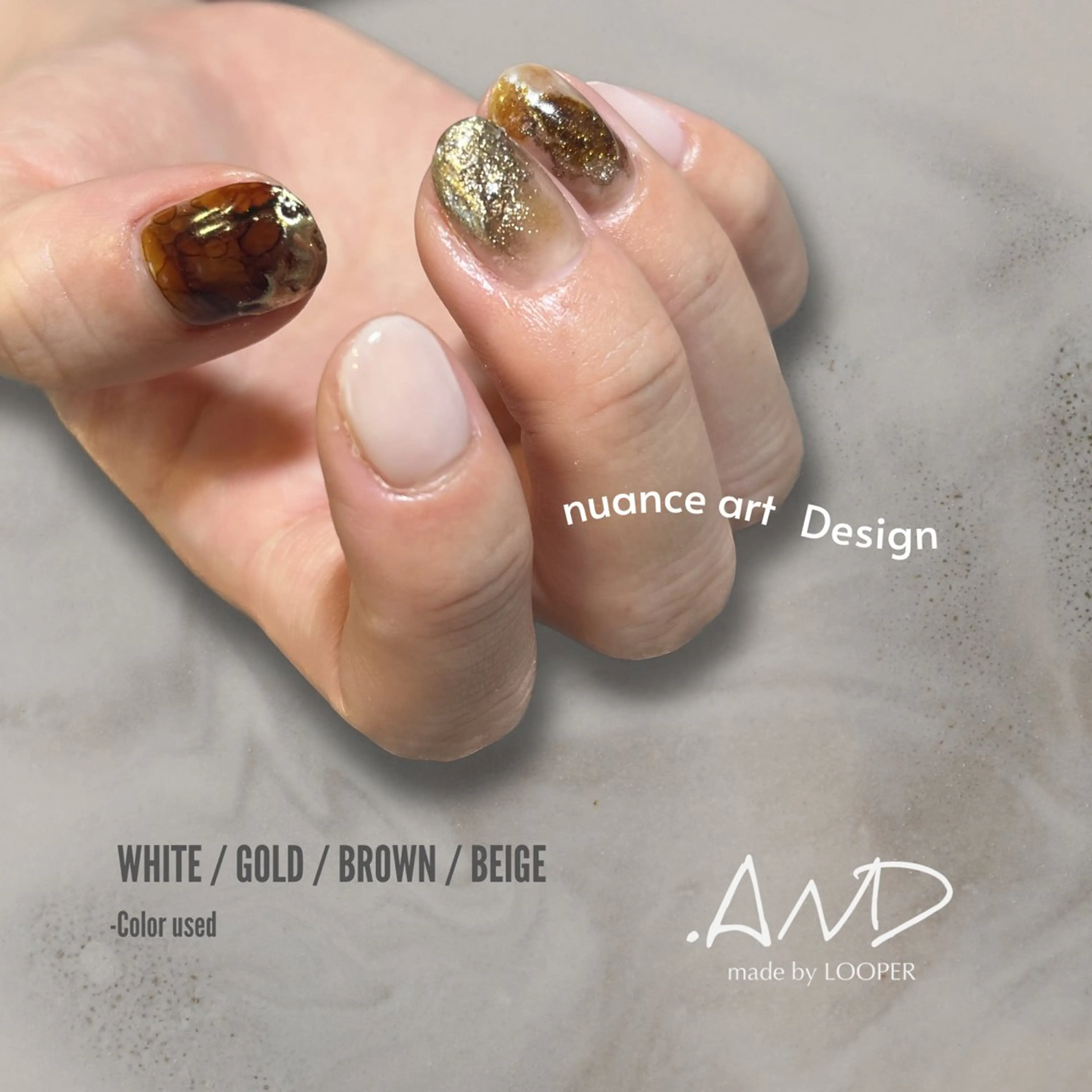 ネイル アートネイル ニュアンスネイル ハンドネイル LOOPER所属・mzh ...のネイルデザイン
