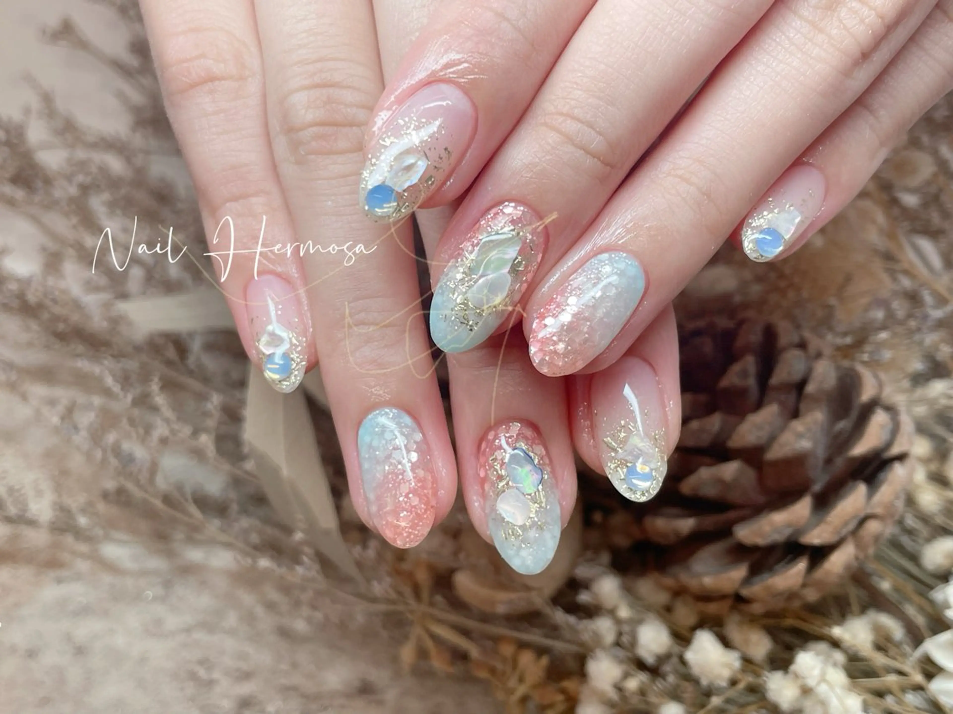 ネイル 長さ出し フラッシュネイル フットネイル ジェルネイル マグネットネイル ハンドネイル ネイル エルモサのネイルデザイン