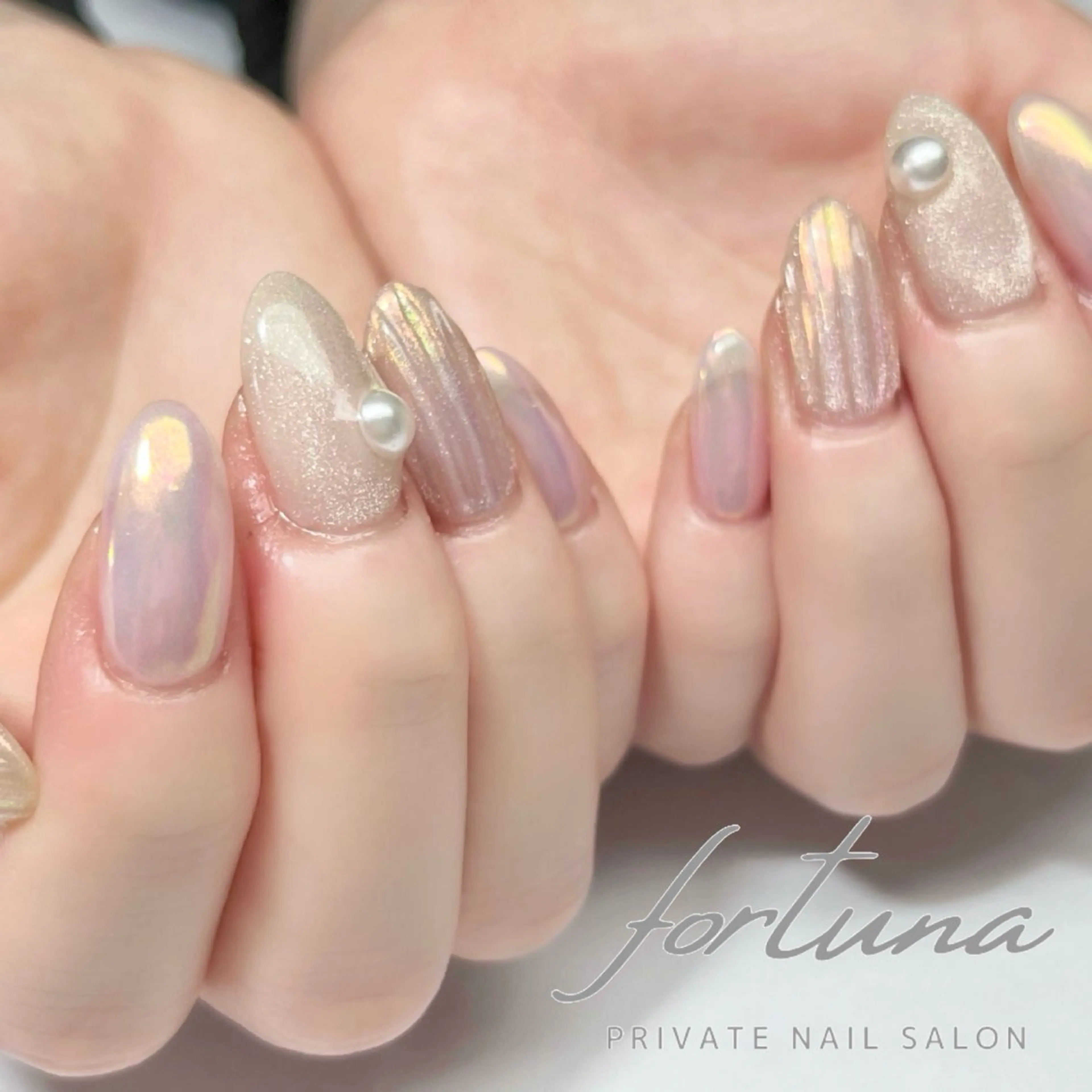 ネイル オーロラネイル ジェルネイル マグネットネイル パラジェル fortuna 武藤裕美のネイルデザイン