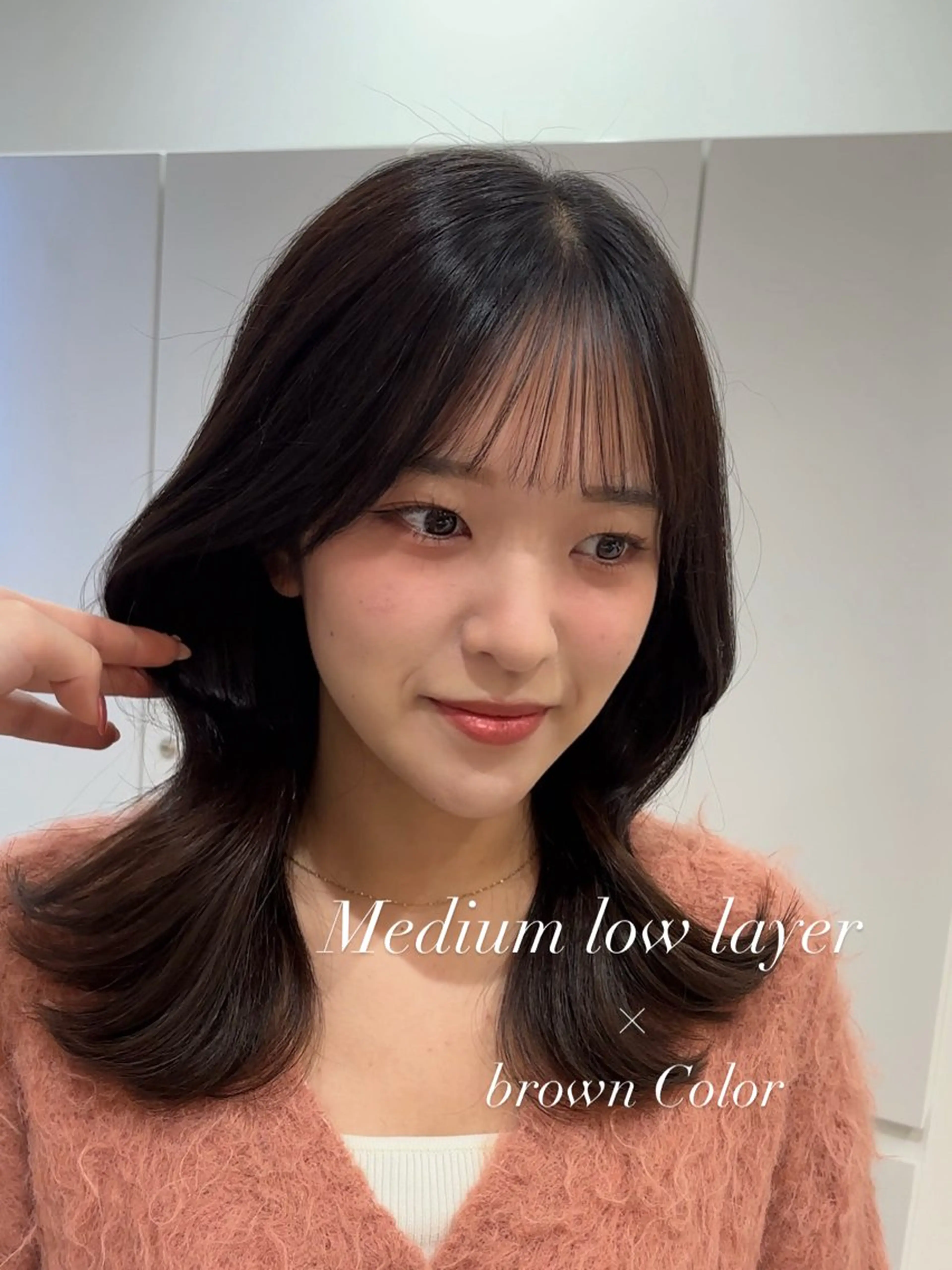 セミロング カット ヘアカラー MOMOHA/ 🍑レイヤーカットのヘアスタイル