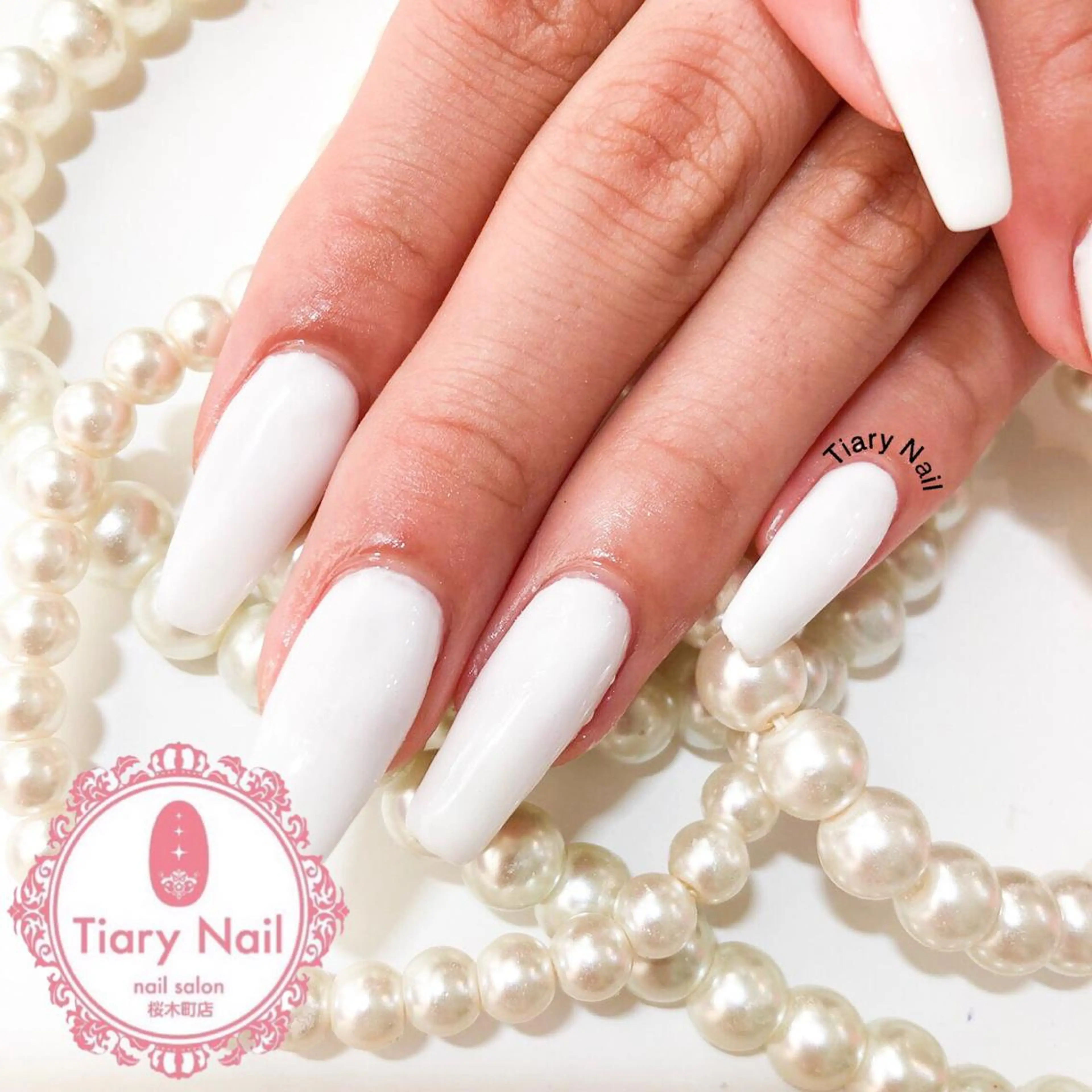 ネイル 長さ出し ワンカラーネイル TiaryNail まほのネイルデザイン