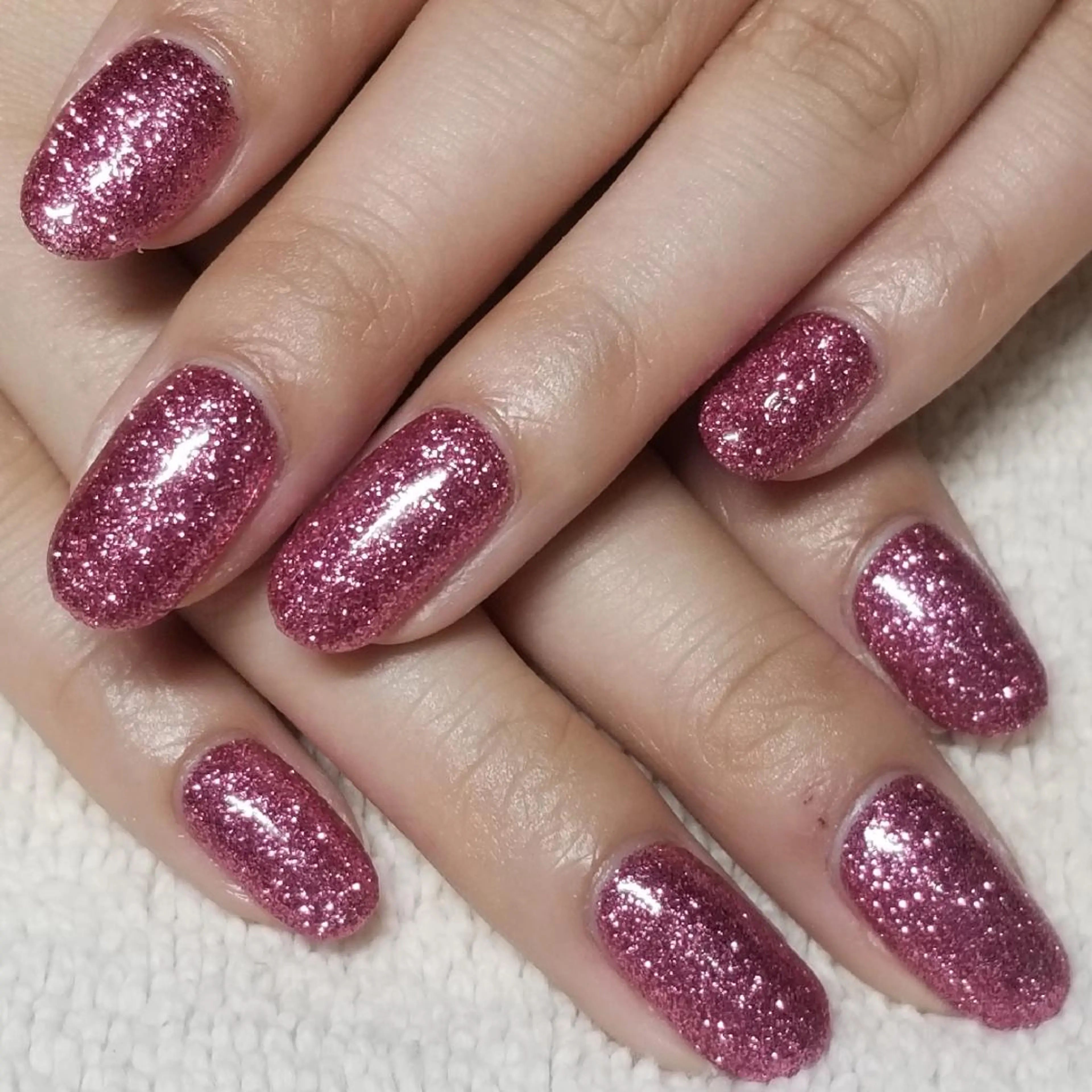 ネイル ラメ(グリッター) ワンカラーネイル ピンク ハンドネイル よしだ ひろきのネイルデザイン