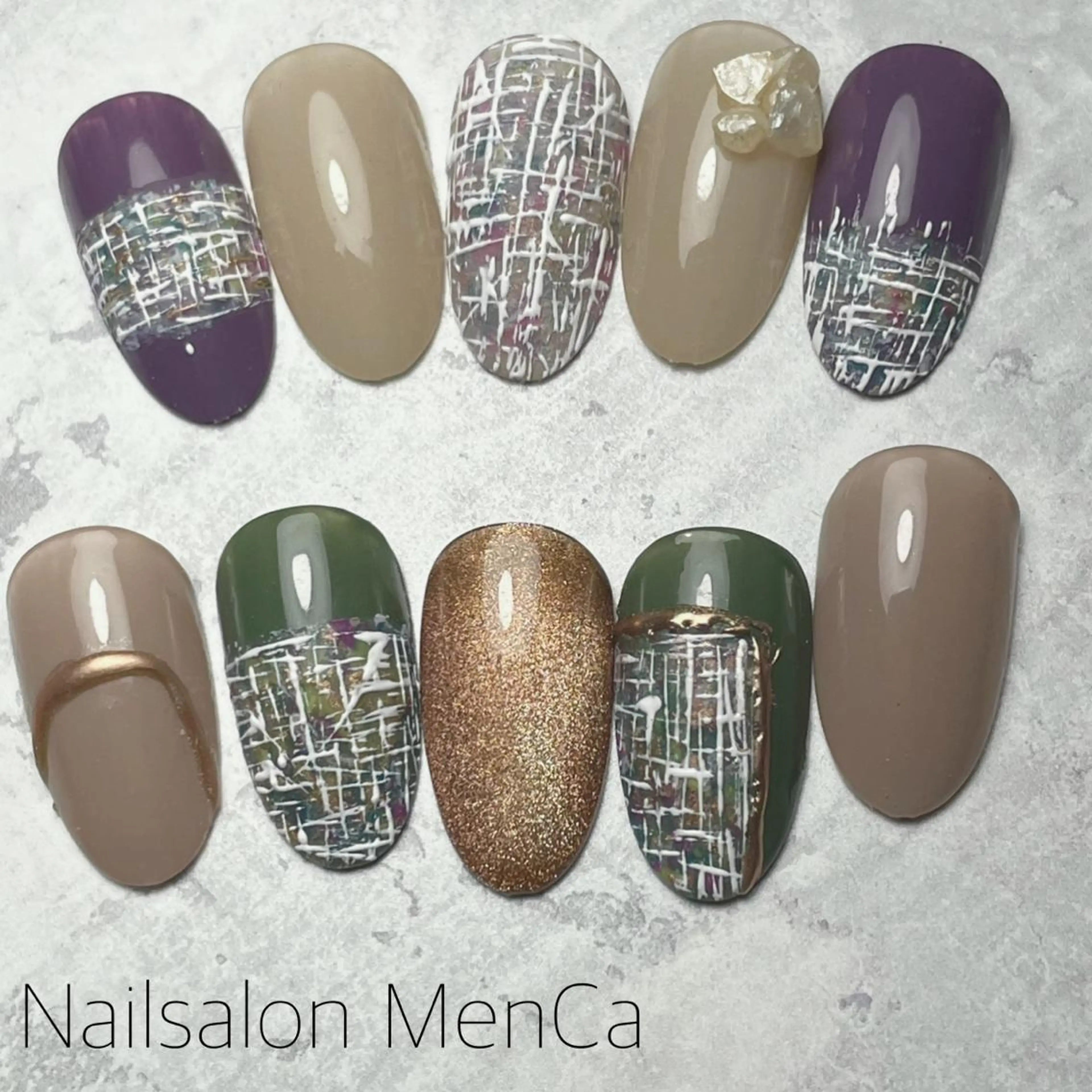 ネイル ツイードネイル ハンドネイル 江崎 景子のネイルデザイン