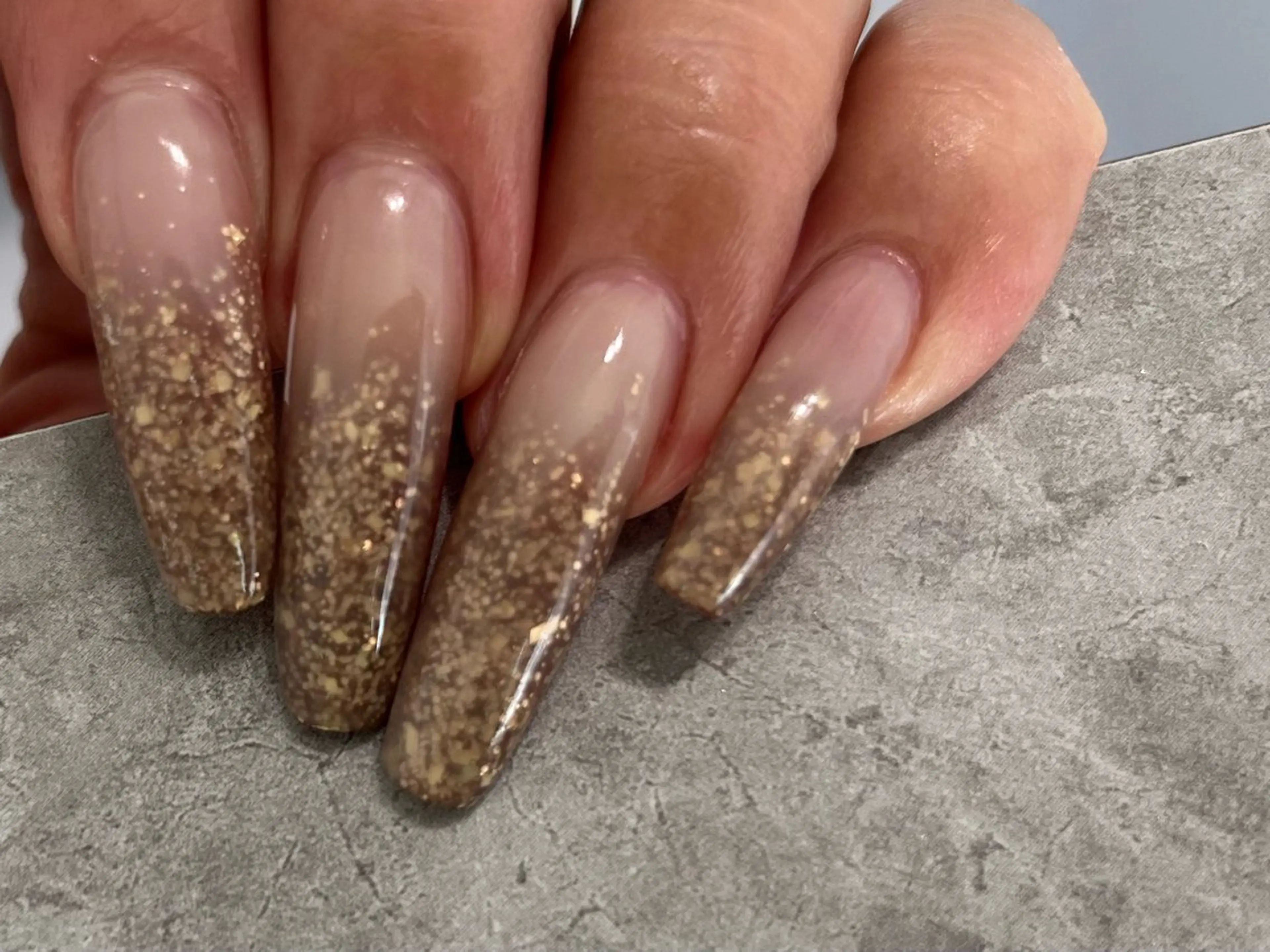 ネイル ラメ(グリッター) ラメグラデーション スカルプネイル 城東区ネイルサロン carpediemのネイルデザイン