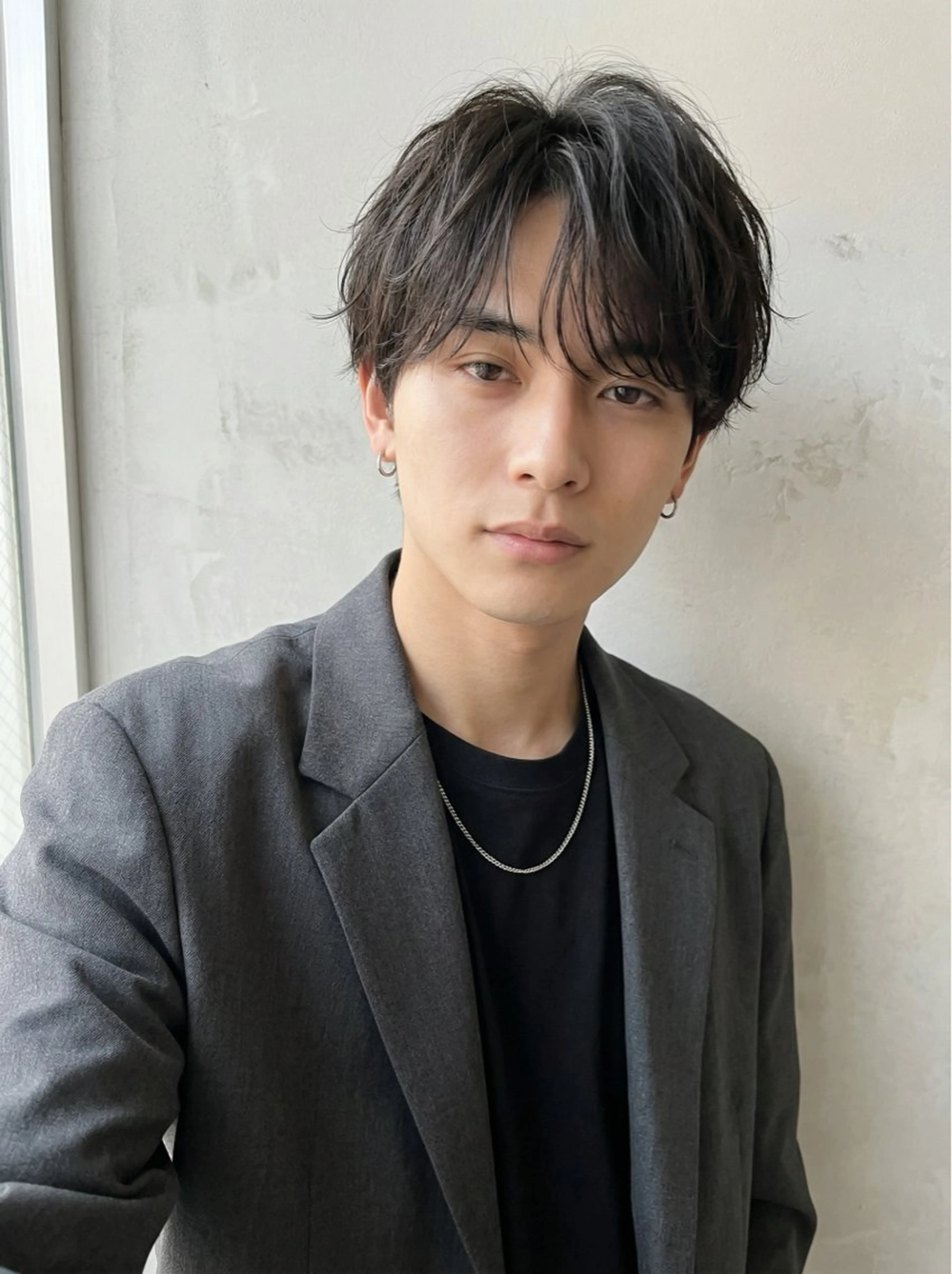 ミディアム パーマ メンズ ミディアムパーマ ビジネス センターパート メンズパーマ くせ毛 カット パーマ トリートメント 🔮メンズ縮毛矯正 メンズパーマ💎竹永のヘアスタイル