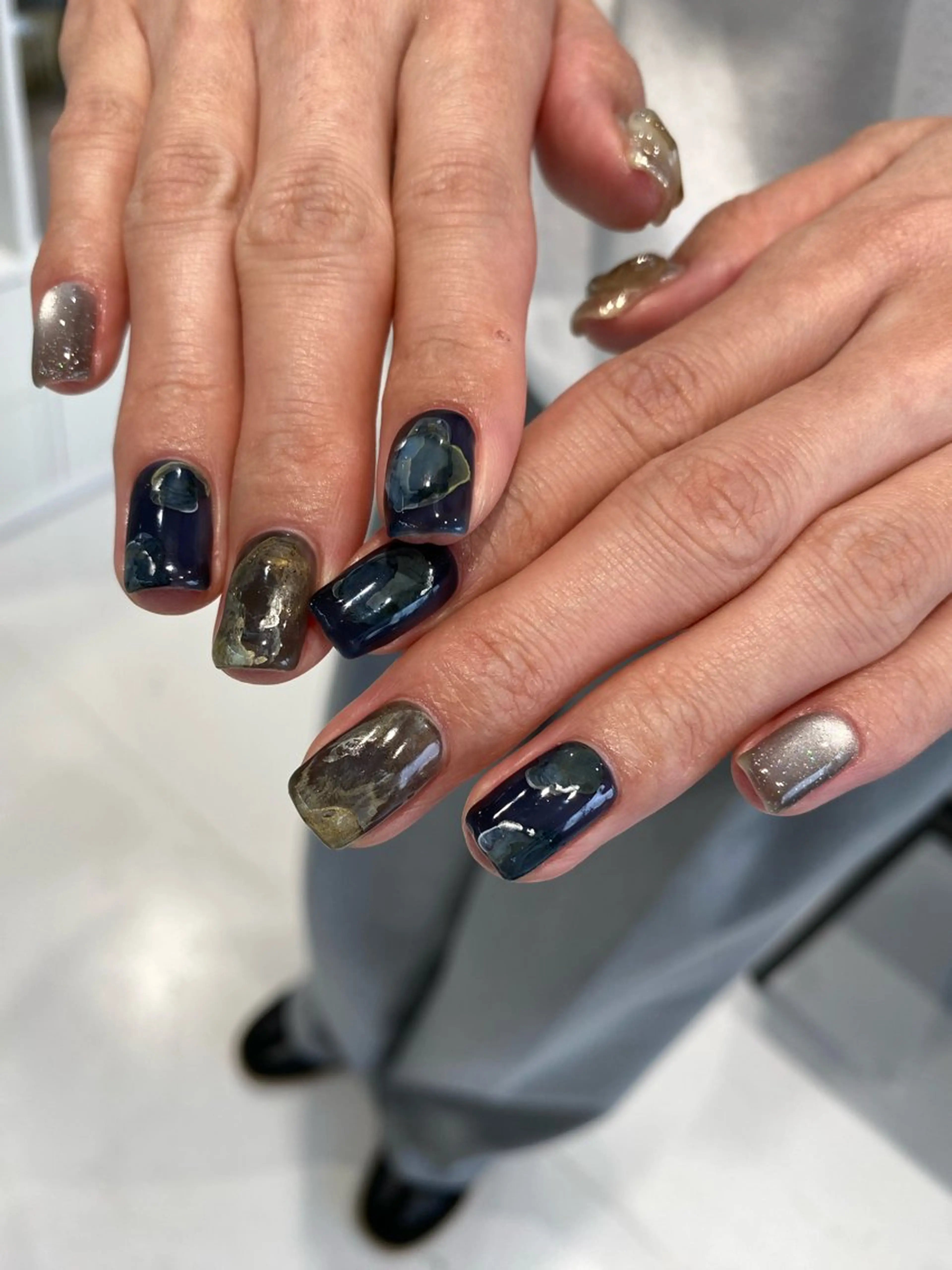 ネイル ジェルネイル マグネットネイル 持ち込み ニュアンスネイル ワンカラーネイル ハンドネイル 草加ニュアンスネイル 🌚hersのネイルデザイン