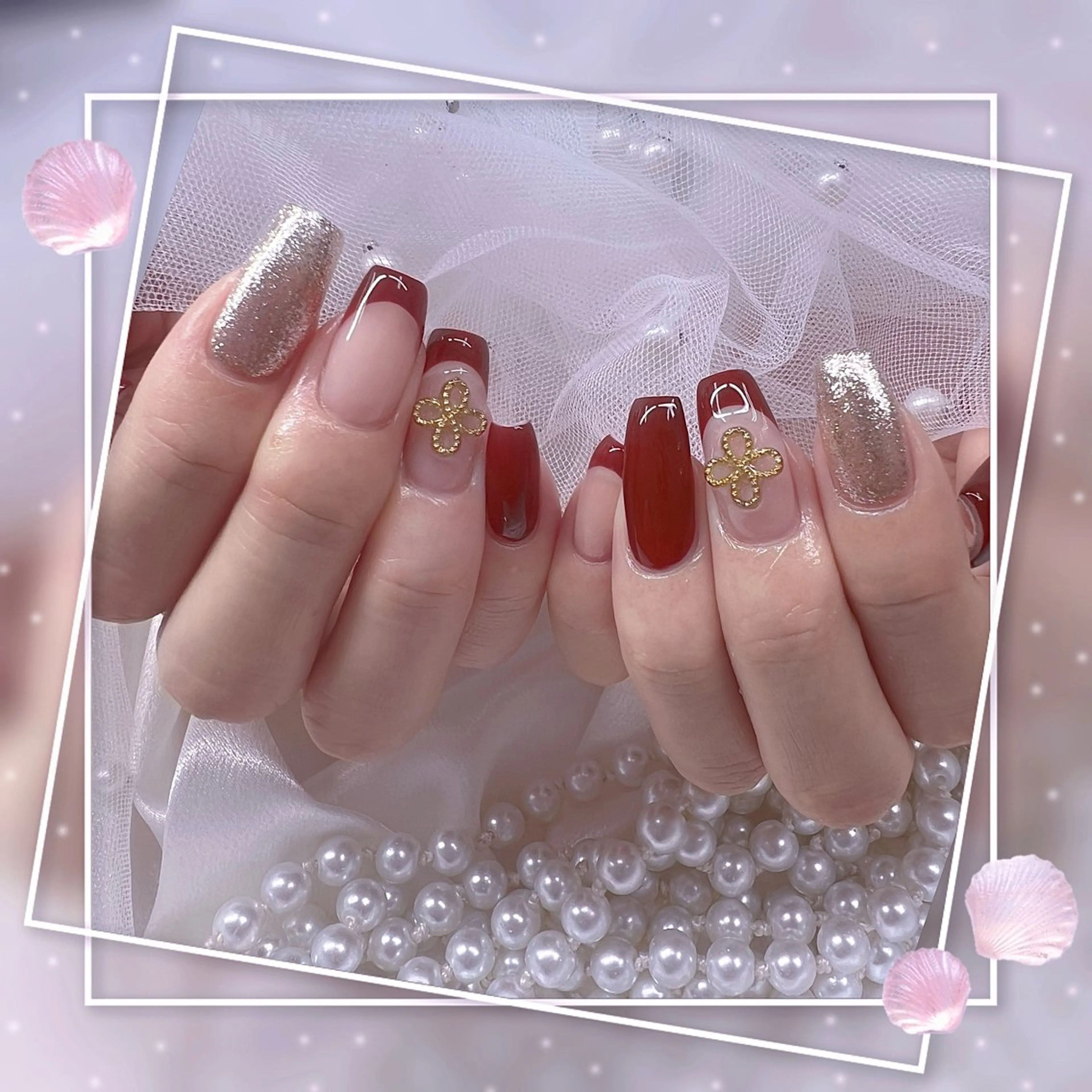 ネイル チークネイル ガーリー グラデーション マグネットネイル ピンク ハンドネイル Chill Nailsalonのネイルデザイン